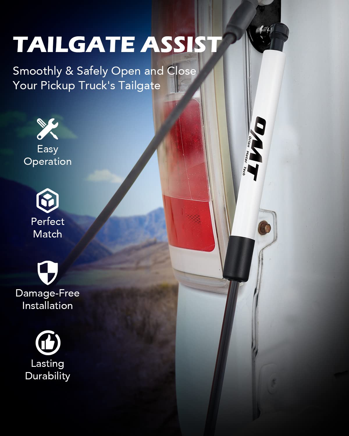 ORION MOTOR TECH Truck Tailgate Assist, Pickup Tailgate Lift Assist Kit, Pickup Tailgate Shock Compatible with 2009 2010 2011 20