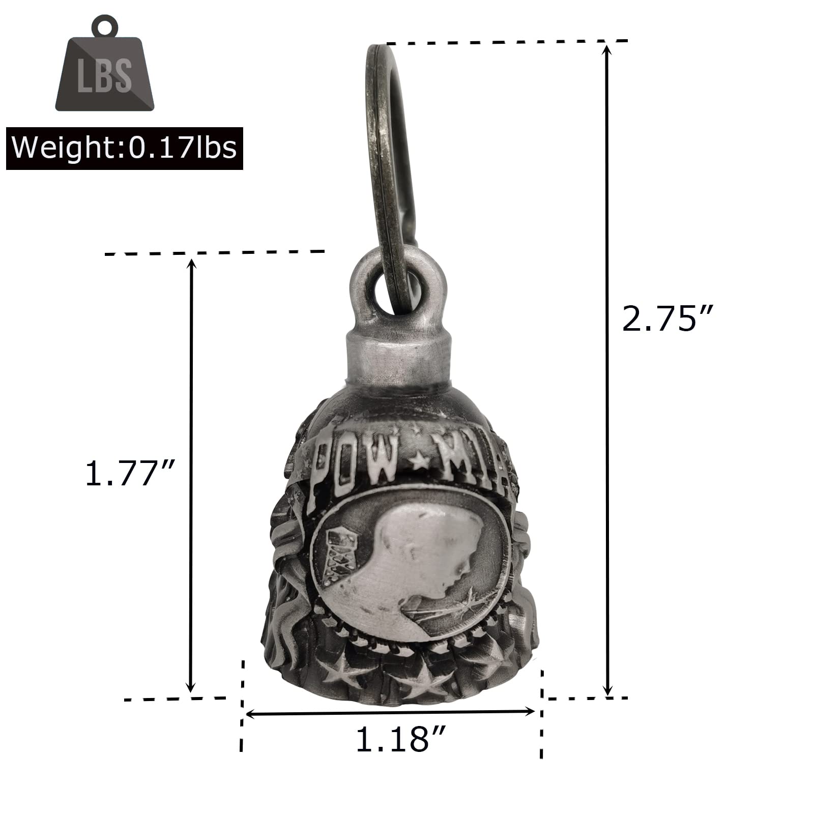 Dream Apparel Motorcycle ride bell for bikers,heavy spirit bells accessory and key chain for luck (DBL15-L Pow)