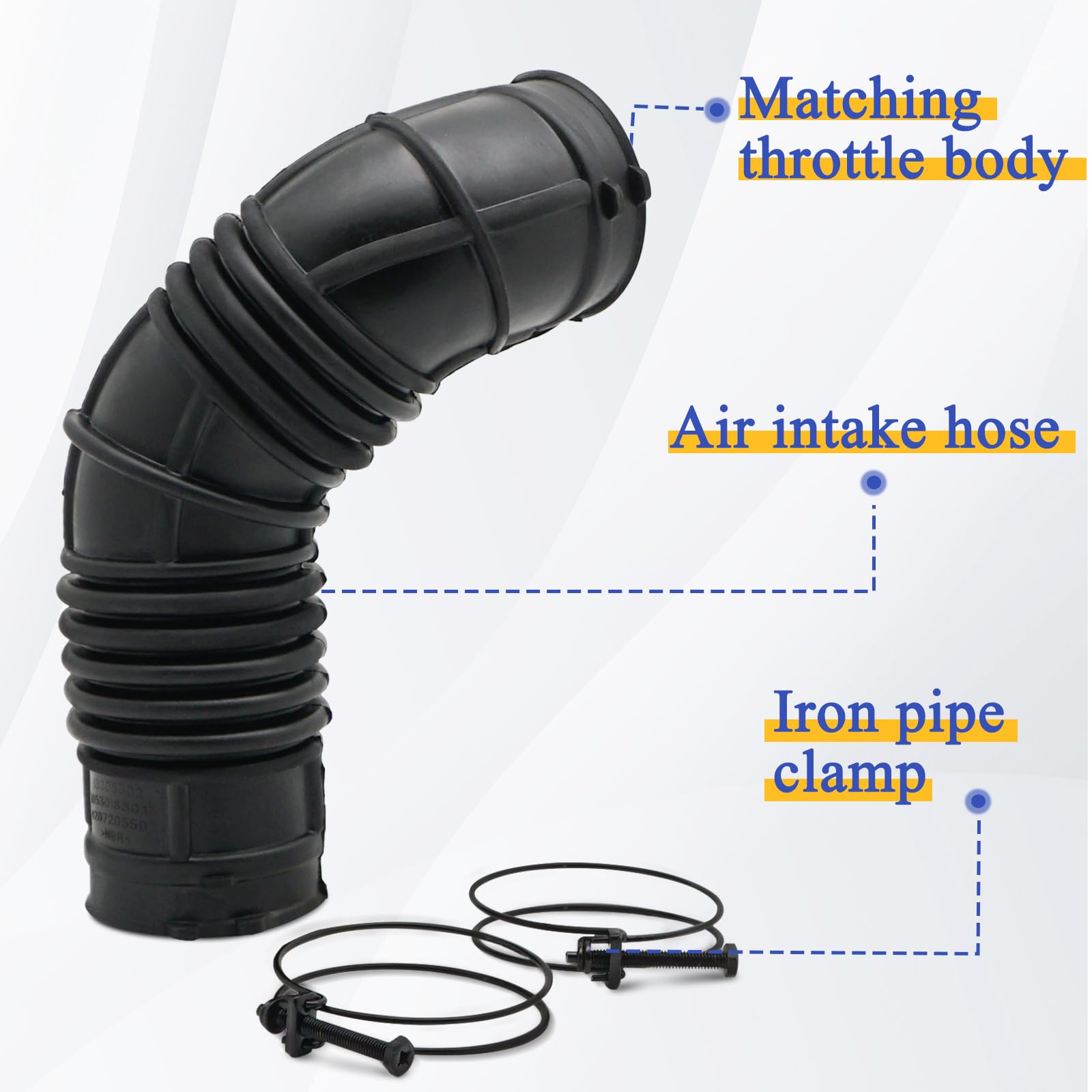 Air Cleaner Intake Hose Tube with Clamps for 2011-2016 Chevrolet Cruze L4 110 1.8L 13308302