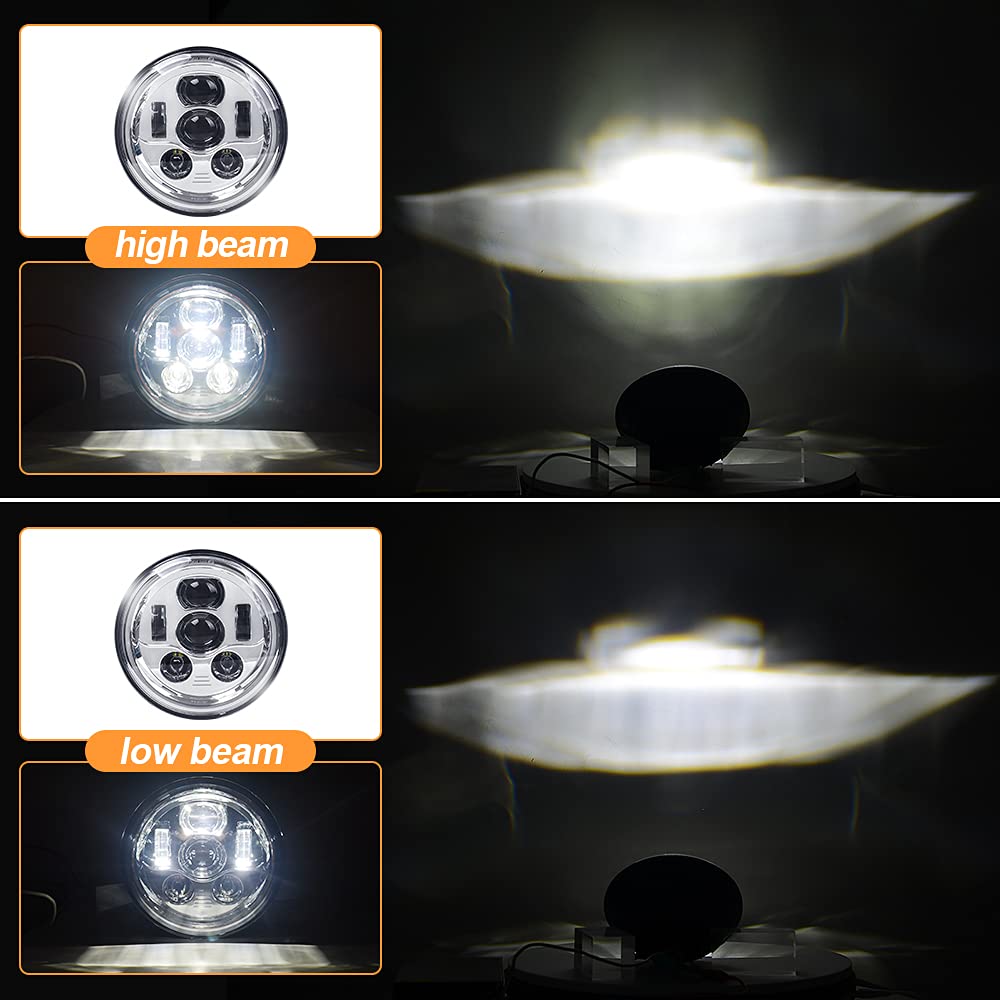 Tugwuetlwu 7 Inch Led Motorcycle Headlight Compatible With Harley Davidson Street Glide Road King Electra Glide Fat Boy Heritage