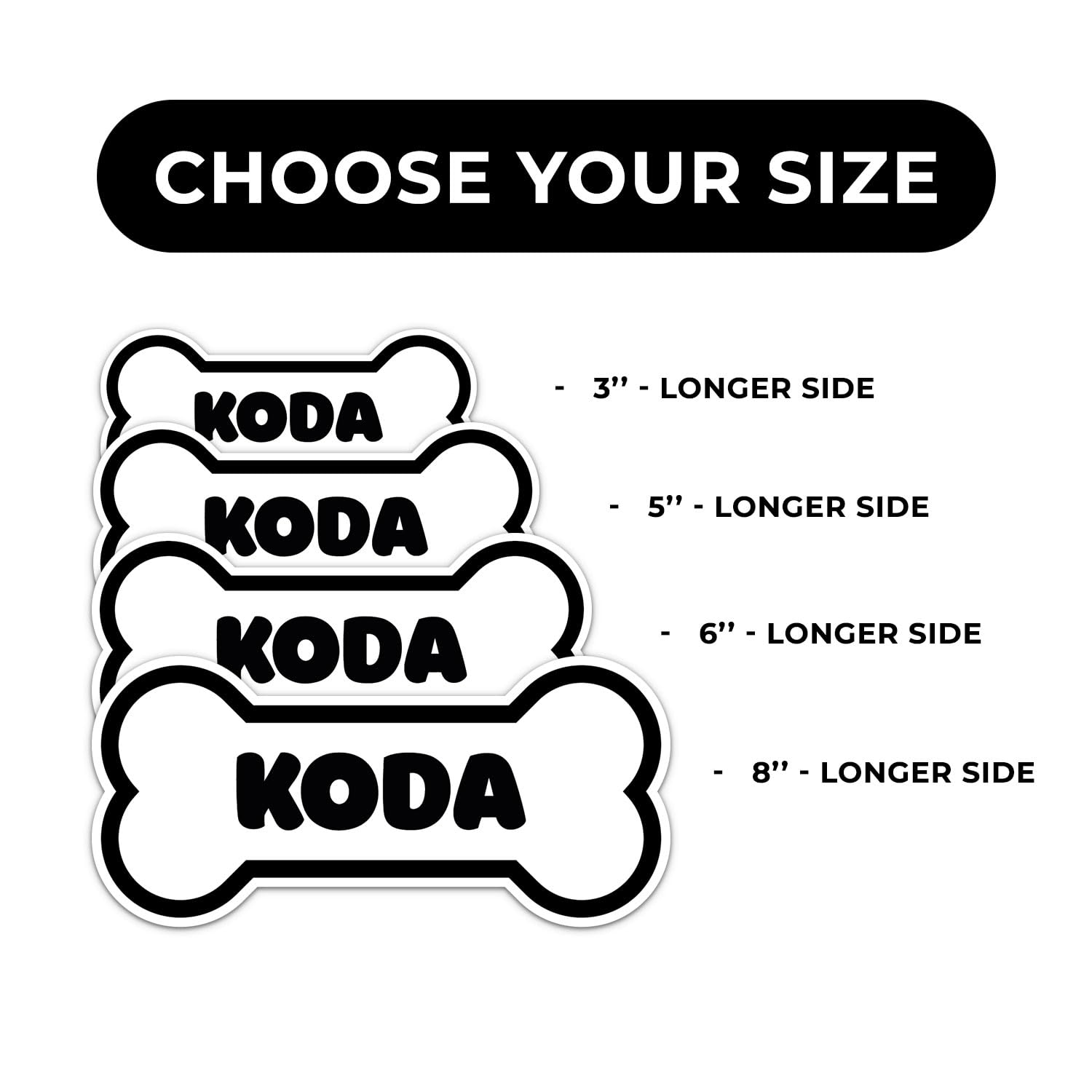 Koda Dog Name Sticker - Waterproof Vinyl Decal For Car Bumper, Laptop, Water Bottle, Wall, And Window, Size - 5'' Longer Side