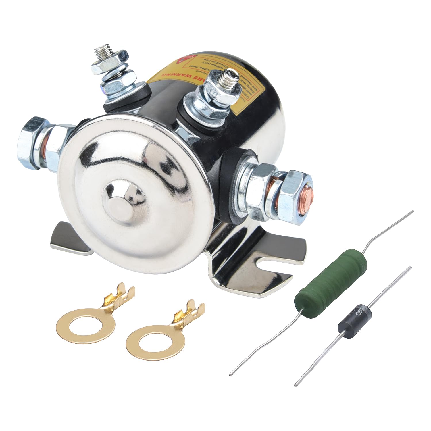 Max 300A Heavy Duty Solenoid Relay Nickel-Plating For Golf Carts, Winch, Marine In Rush 12Vdc