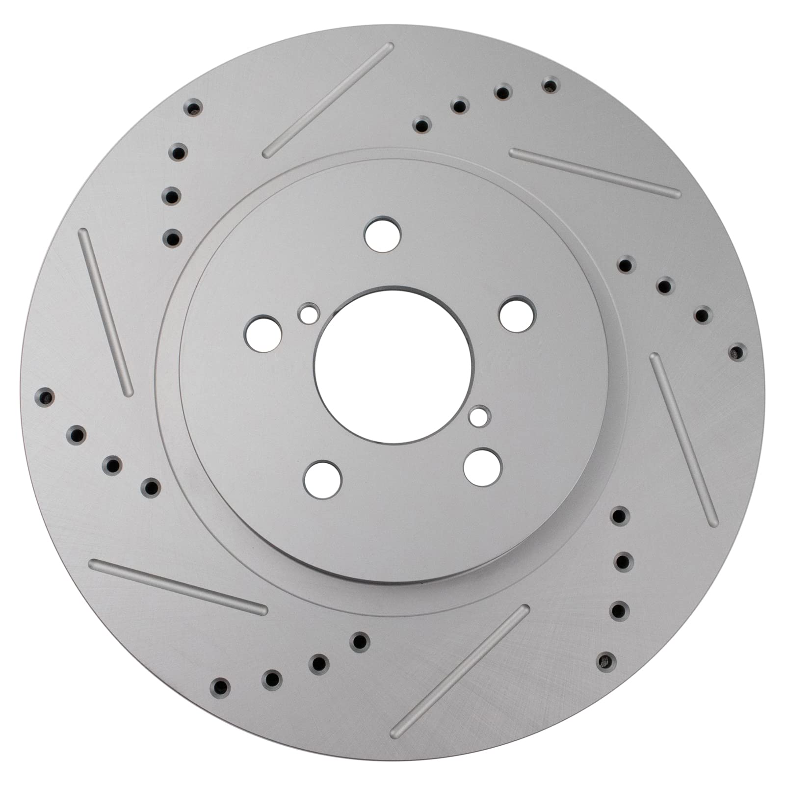 Trq Front Performance Brake Rotors Set Premium G-Coated Cross Drilled & Slotted Compatible With 2018-2021 Subaru Crosstrek 2017-
