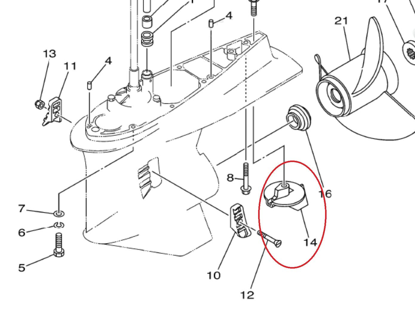 A.A Zinc Trim Tab Anode Replacement For Yamaha Outboards 200 225 250 300 Hp 18-6122Z, 69L-45371-00-00