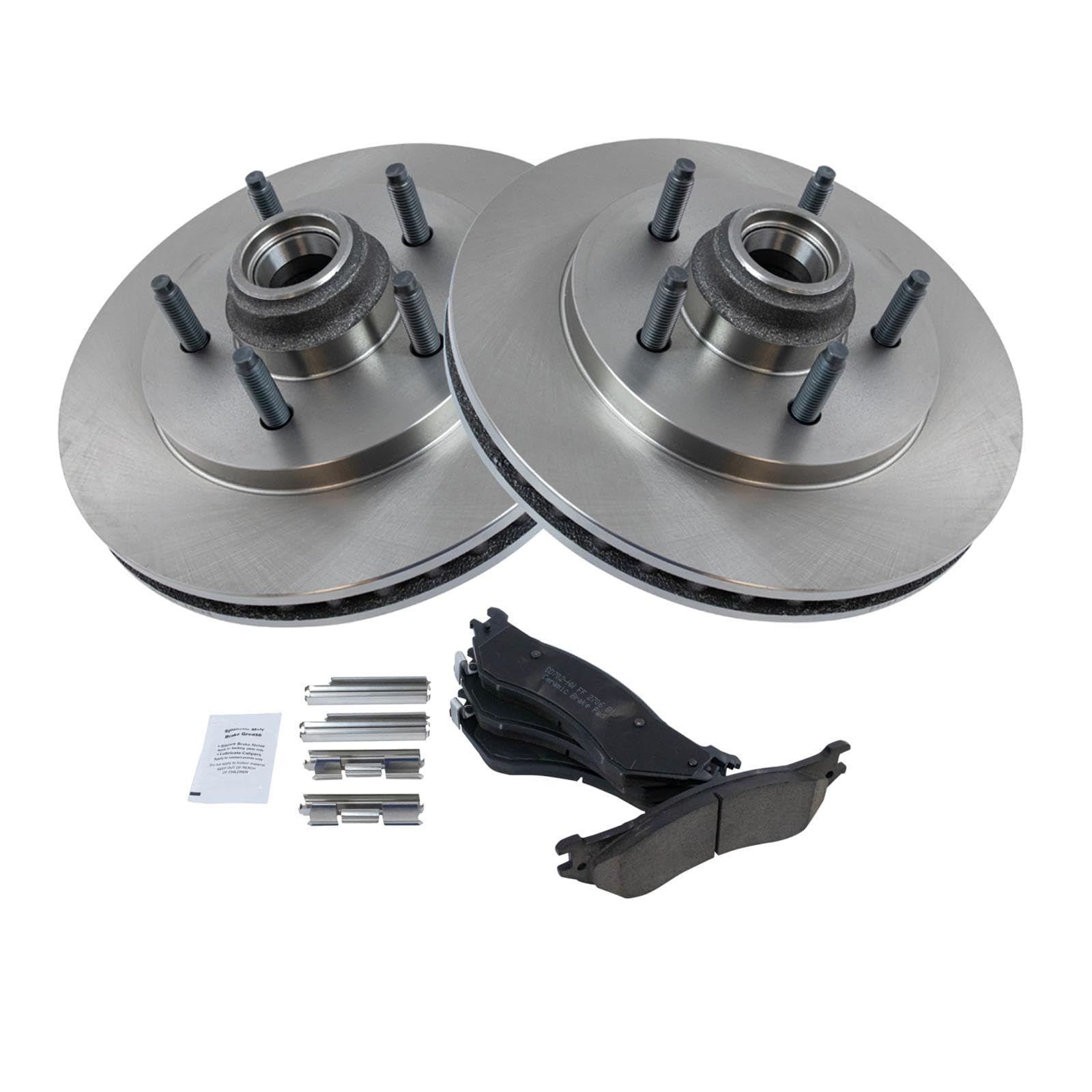 Trq Front Brake Pad & Rotor Kit Brake Pads Brake Rotor Ceramic Compatible With 1999-2002 Ford Expedition 1998-2002 Lincoln Navig