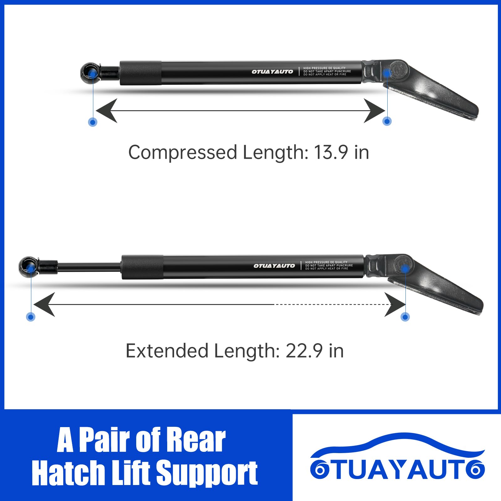 Otuayauto Premium Rear Hatch Tailgate Lift Supports Shock Struts Gas Spring Replacement For Subaru Outback, Legacy 2010-2014 Spo