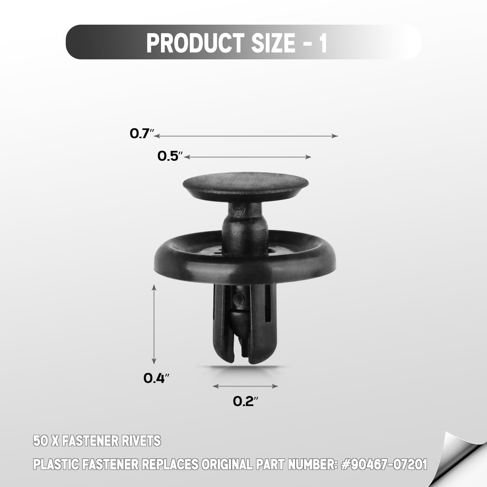Xislet 101 PCS Engine Under Cover Fender Push Pin Rivets 90467-07201 Compatible with Toyota & Lexus Camry Corolla Plastic Fasten