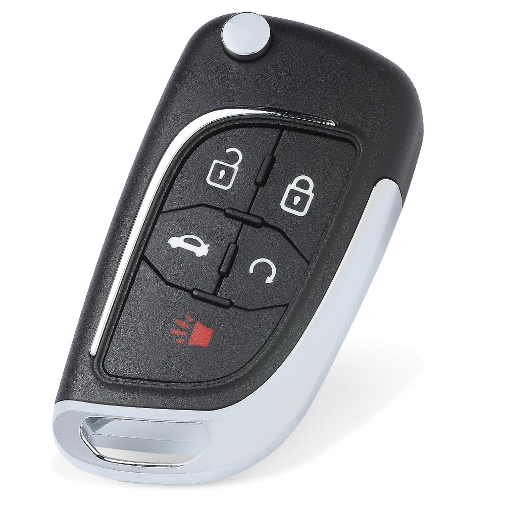 Keyecu Modified 5 Button Flip Remote Key Shell Case For Chevy Camaro Cruze Equinox Malibu ,Just A Key Shell