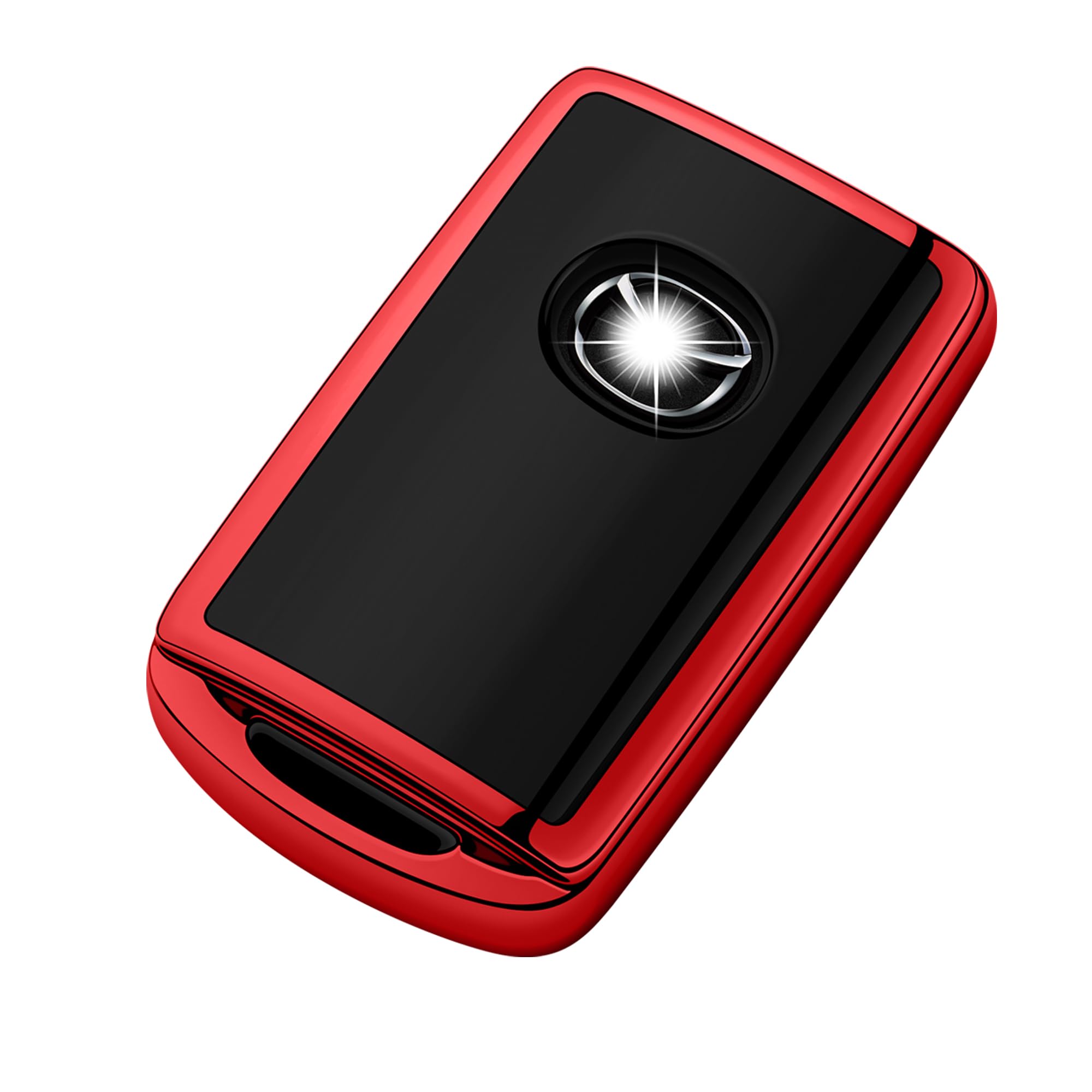 Tukellen For Mazda Key Fob Cover 360 Degree Full Protection Key Case Key Shell Compatible With 2019-2024 Mazda 3, Mazda 3 Hatchback, 2020-2024 Mazda Cx-5, Cx-30, Cx-9-Red