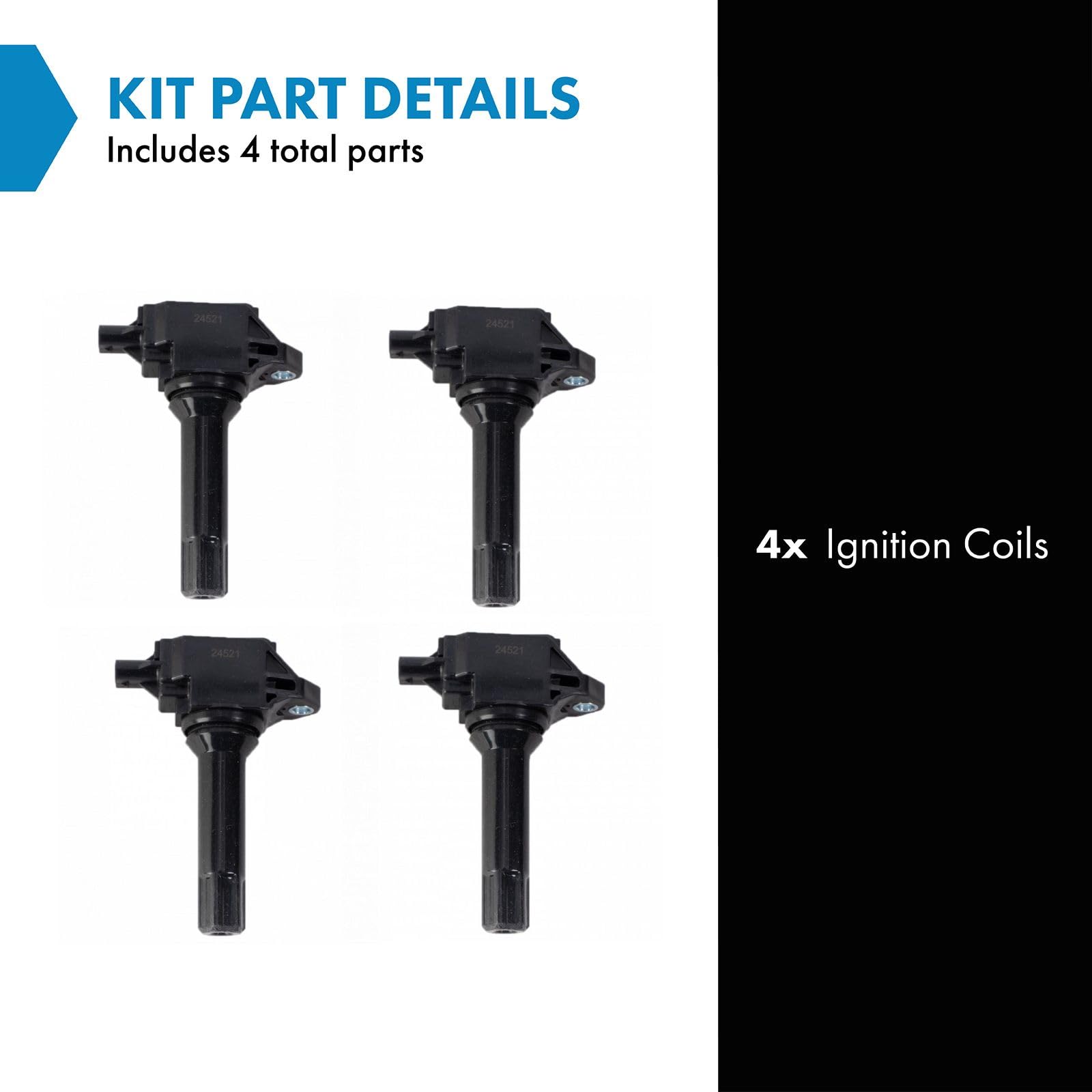 Trq Ignition Coil Set Compatible With 2013 Subaru Xv Crosstrek