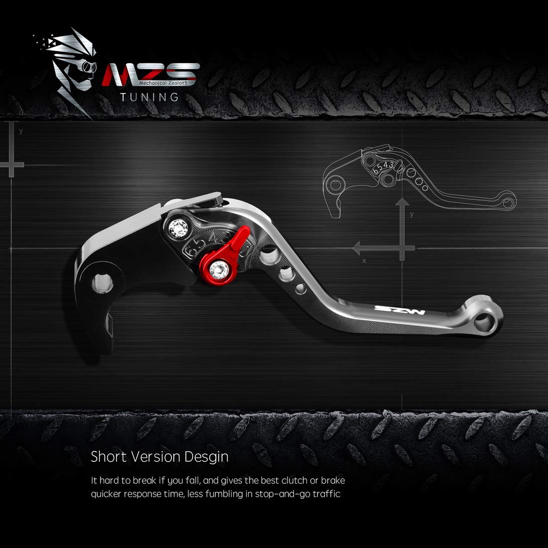 Mzs Black Motorcycle Brake Clutch Levers Adjustable Short Compatible With Zx6R 636 00-04 / Zx10R 04-05 / Zx9R 00-03 / Zx12R 00-0
