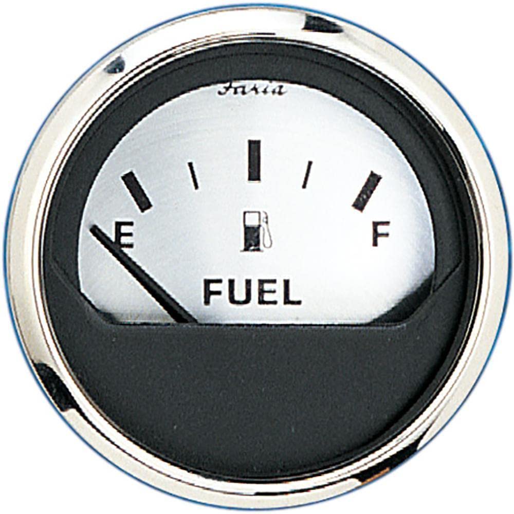 Faria Beede Instruments 2 Fuel Level Gauge (E-1/2-F) - Spun Silver