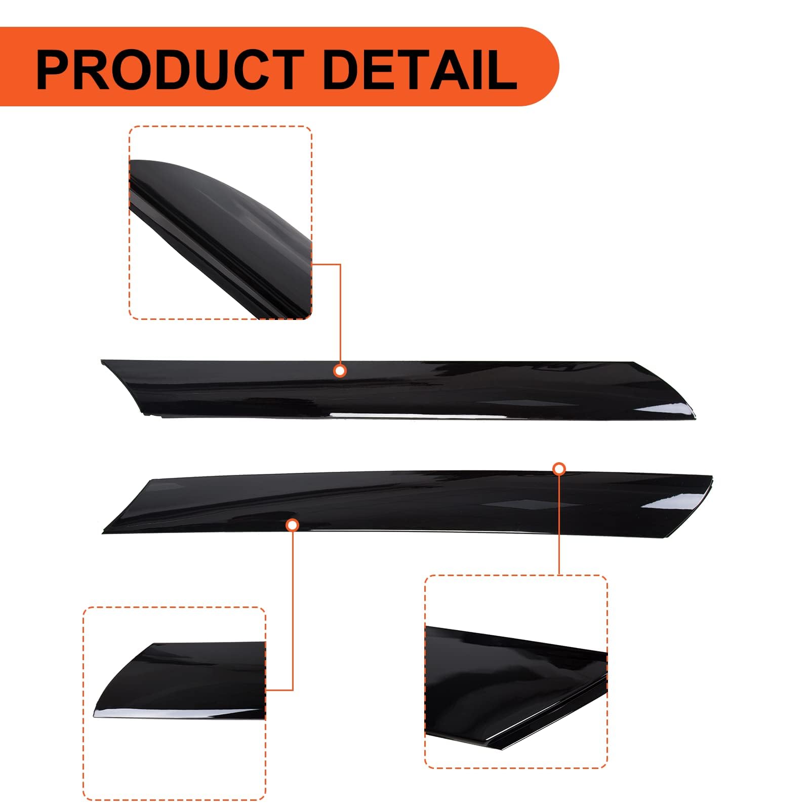 Ecotric Windshield A-Pillar Trim Compatible With 2010-2013 Kia Soul Exterior Molding Set Right Passenger & Left Driver Replaceme