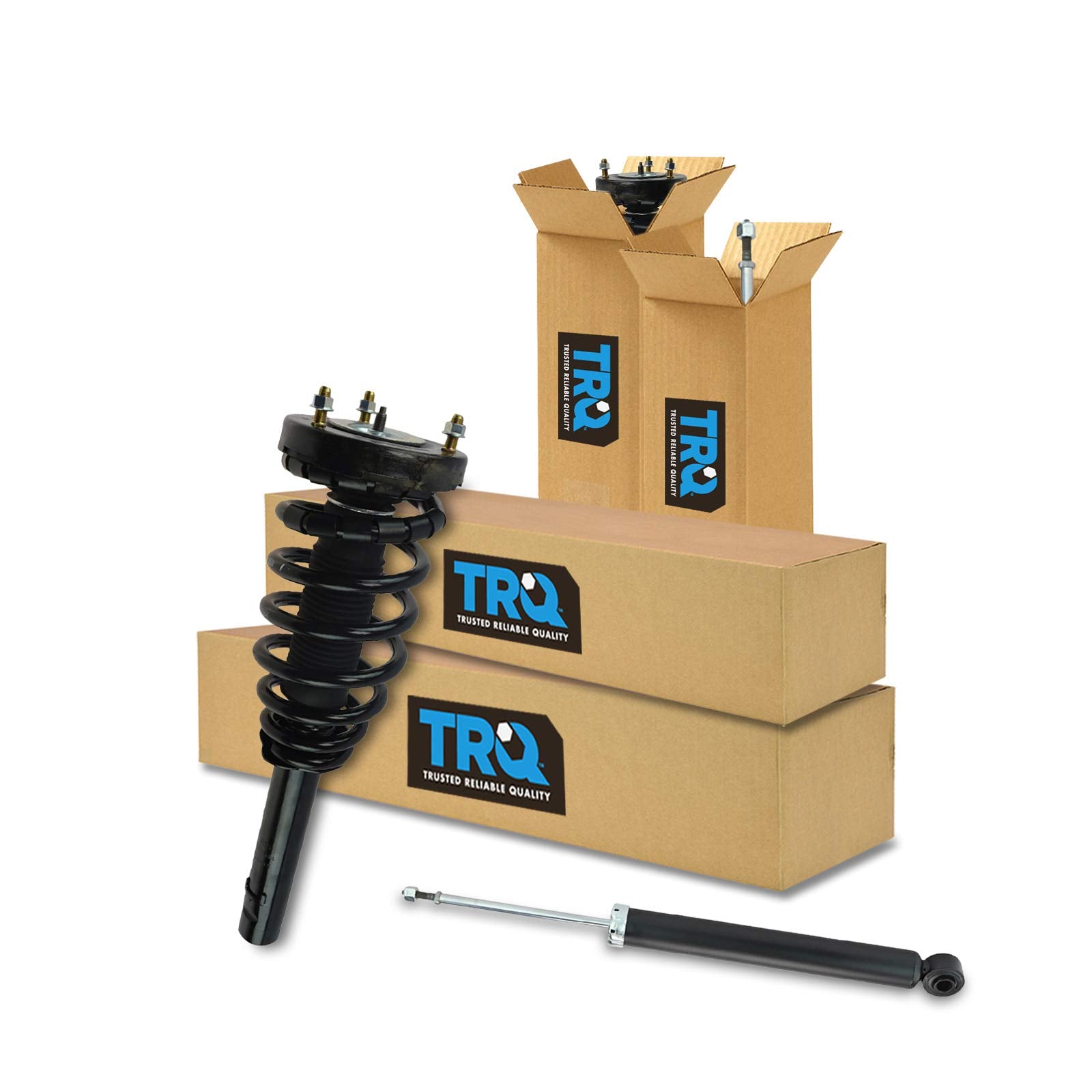 Trq Front And Rear Complete Strut Assembly & Shock Absorber Kit Complete Strut & Coil Spring Assembly Compatible With 2006-2011 