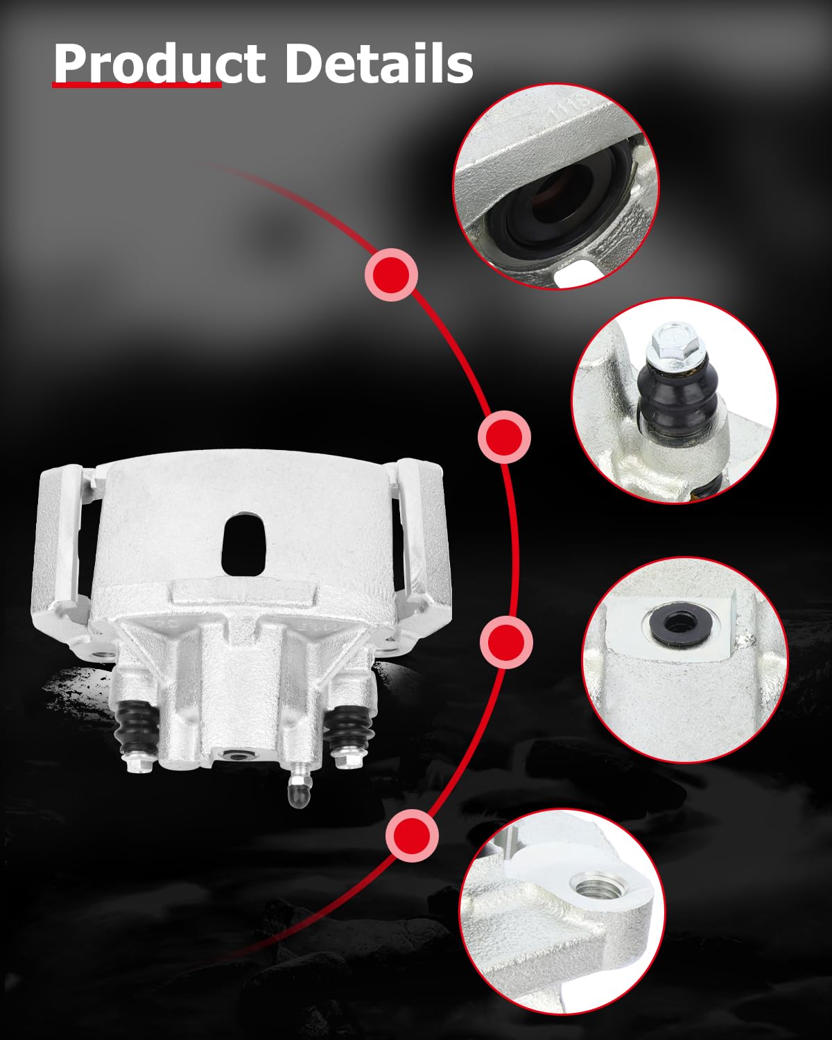 cciyu 18-B4837 Rear Left Brake Caliper With Bracket For Chrysler For Aspen 2007-2009,For Dodge For Durango 2004-2009,For Dodge F