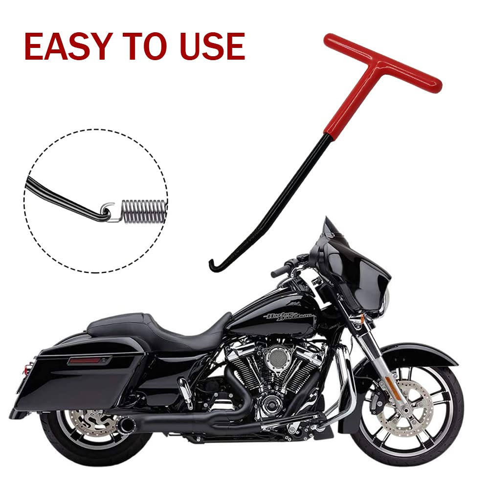 Motorcycle Exhaust Spring Hook, T Shaped Handle Exhaust Pipe Spring Puller Installer Hooks Tool With Rubber Coating For Motorcyc