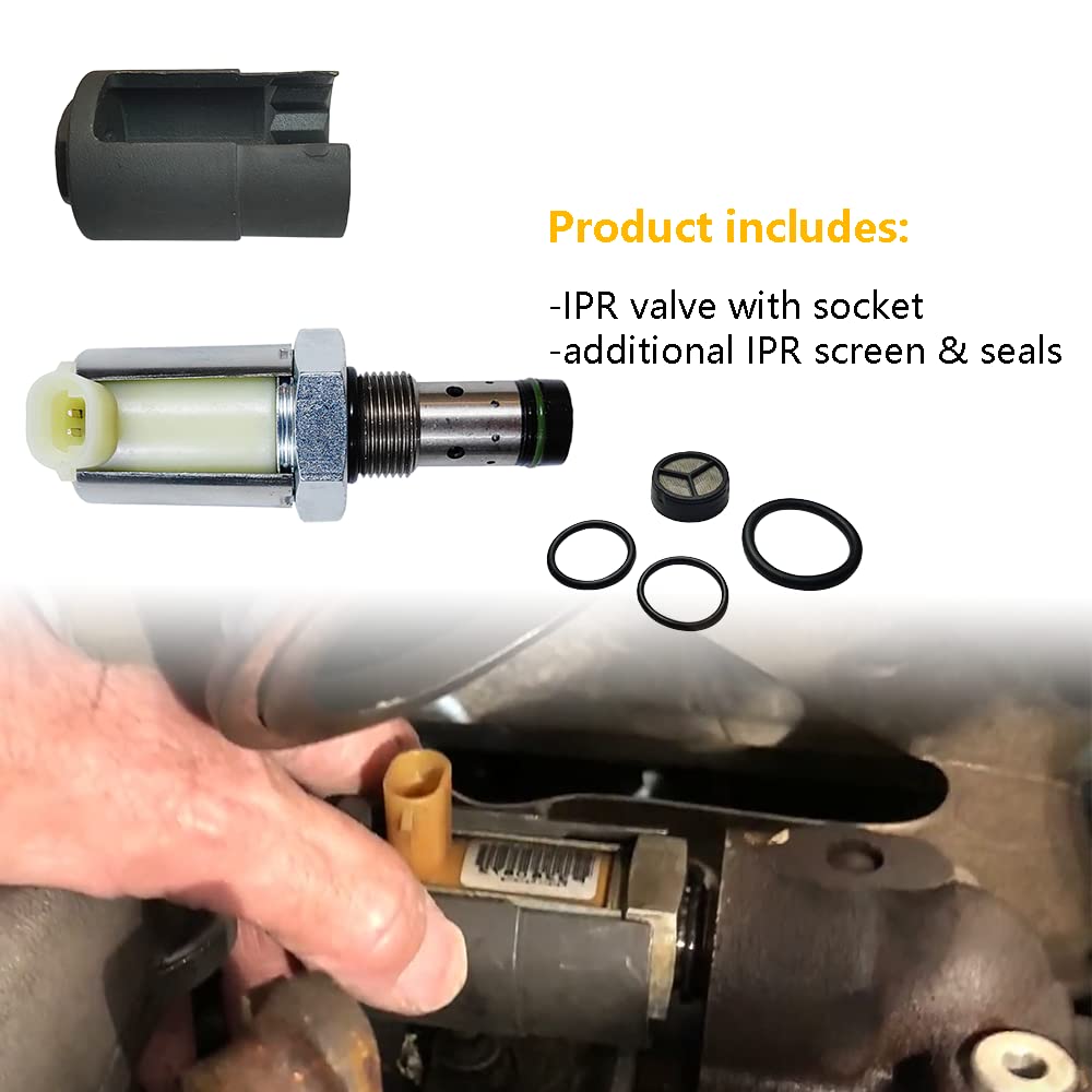 IPR Valve 6.0 with Socket & Seal, Injector Pressure Regulator | Fit for Ford 6.0L V8 Diesel Turbocharged Models Ford E350 E450 E