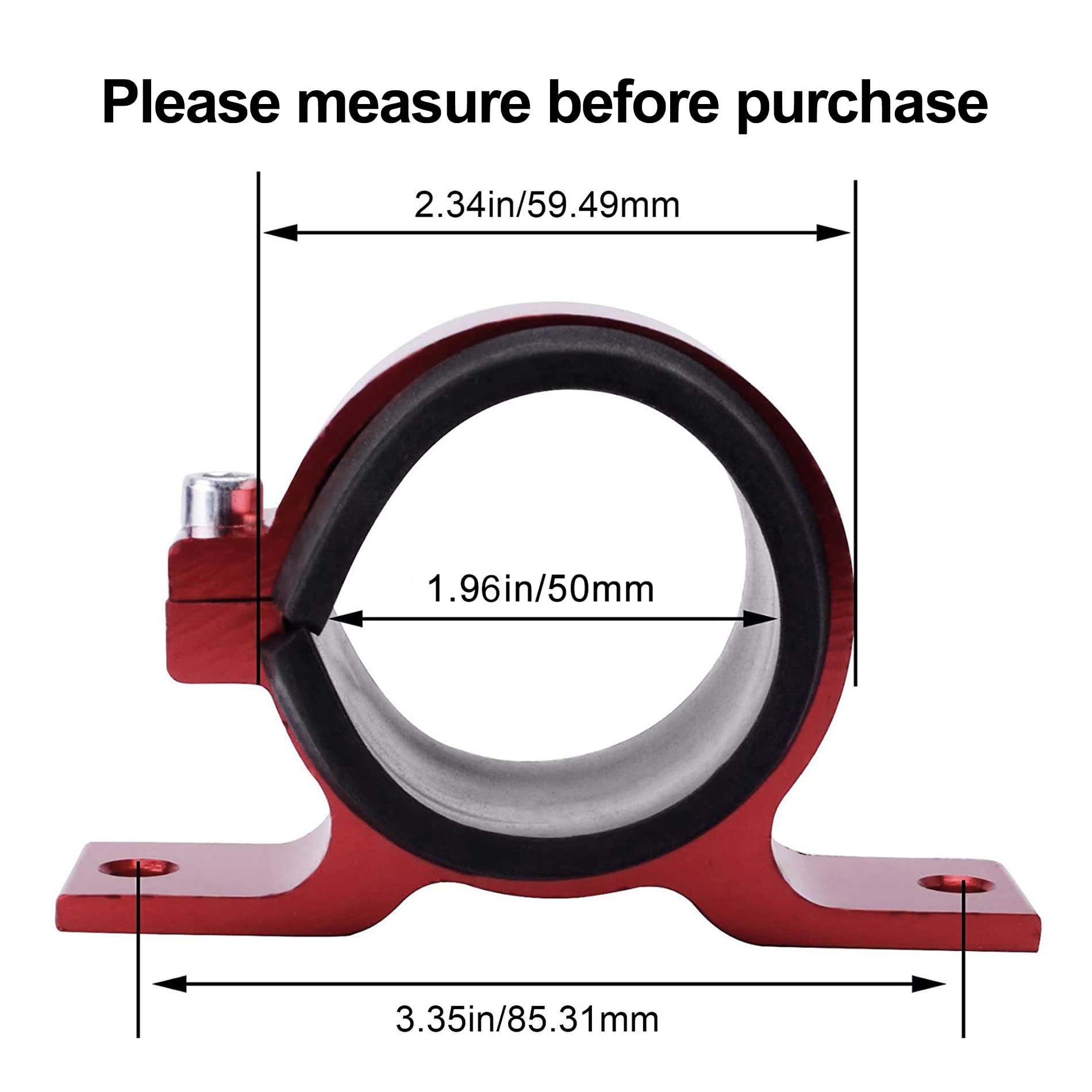Evil Energy 50Mm Fuel Filter Mounting Bracket, Fuel Pump Clamp Holder Red