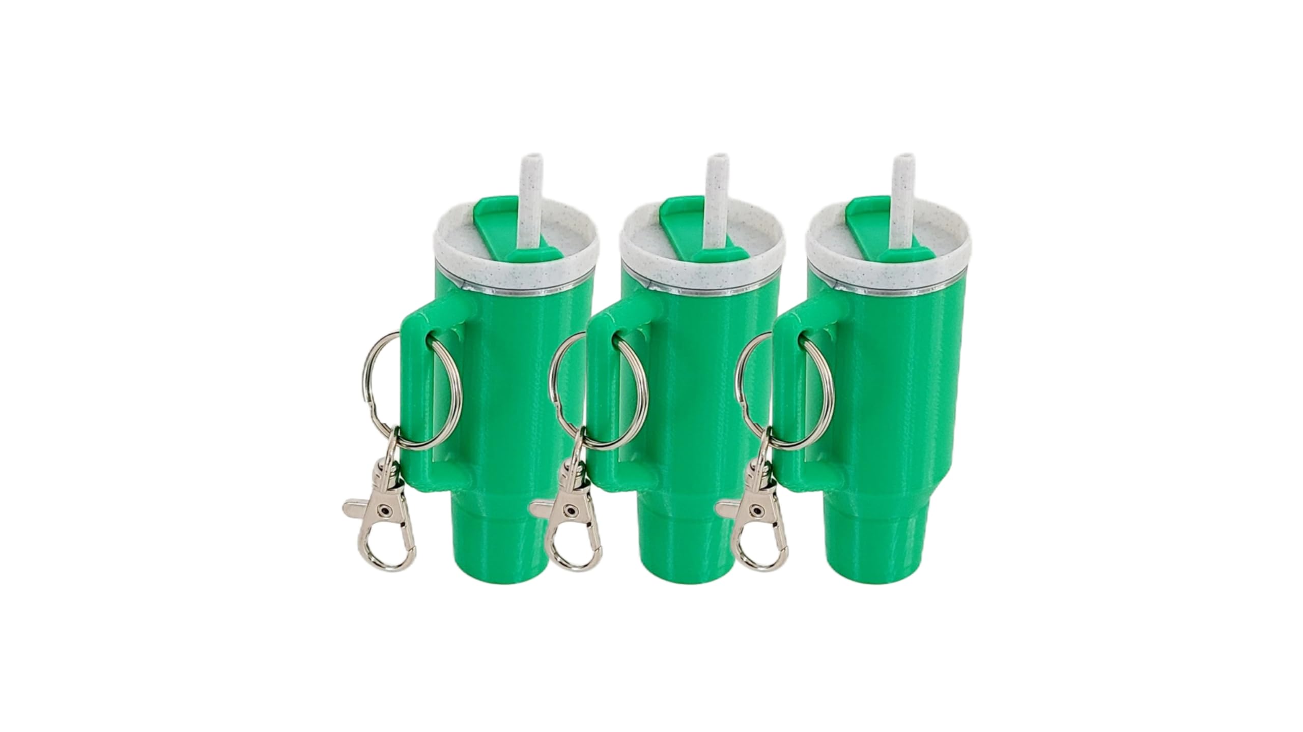Miniature Tumbler Replica Keychain - 3D Printed Desk Accessory Home Decor (3 Pack: Green)