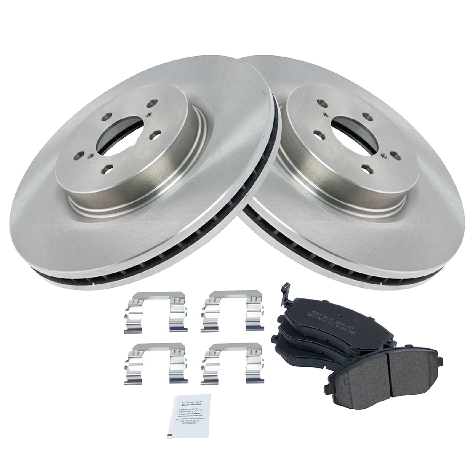 Trq Front Brake Pad & Rotor Kit Brake Pads Brake Rotor Semi-Metallic Compatible With 2009 Subaru Legacy