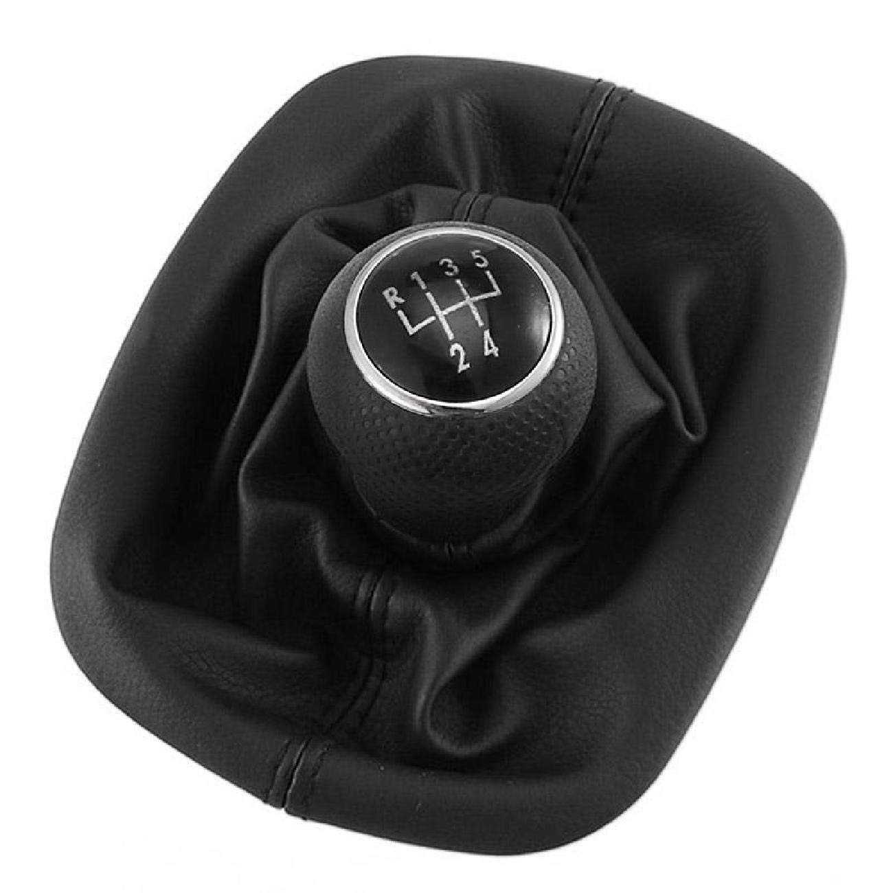 Partol 5 Speed Manual Shift Knob Boot, Car Gear Shifter Knob Gaiter Stick Head Lever Pu Leather For Vw Volkswagen Mk4 Golf/Gti/R