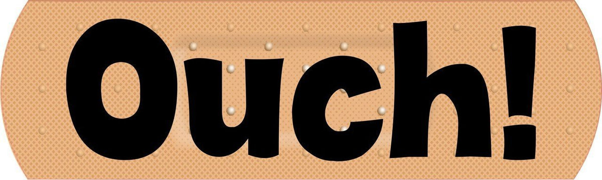 StickerTalk Ouch Vinyl Bandage Sticker, 10 inches by 3 inches