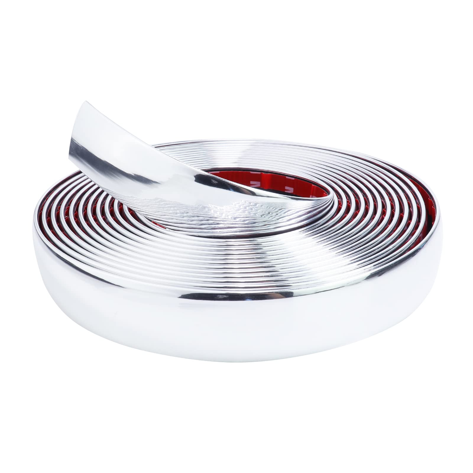 25Ft Automotive Chrome Trim Molding 1-3/16''(30Mm) Wide Universal Car Side Moulding Trim(Self Adhesive) Uv Protected Scratch-Pro