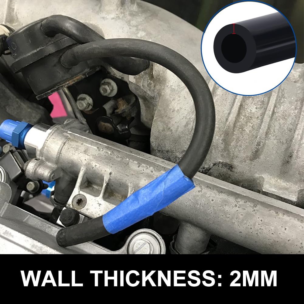 Byredio 8mm 5/16'' Silicone Vacuum Hose Flexible Tubing Line 275 PSI Max Pressure 10FT for Automotive vacuum lines,Turbochargers