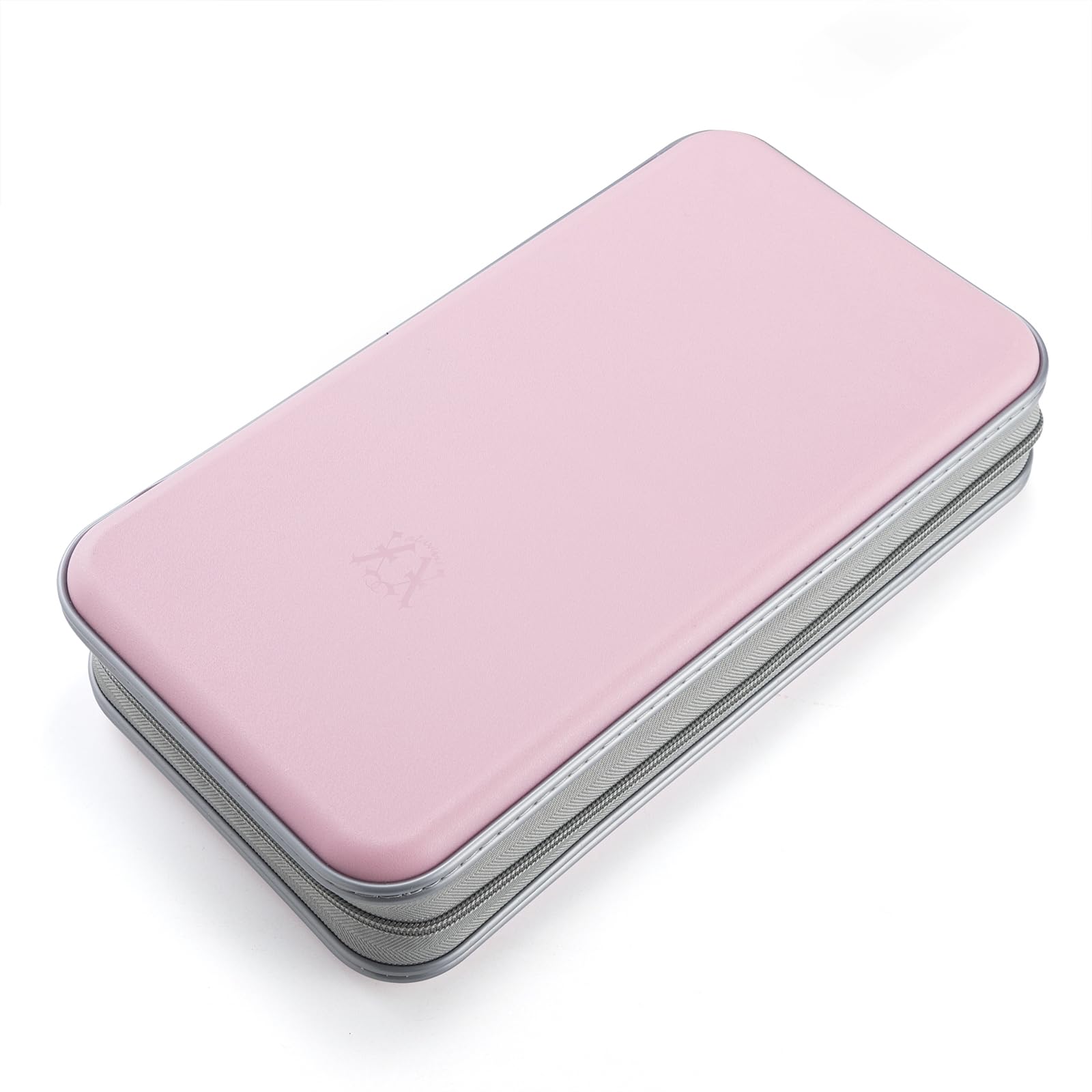 Alavisxf Cd Case, 96 Capacity Hard Plastic Dvd Disc Storage Case Holder With Zipper - Portable, Light Pink