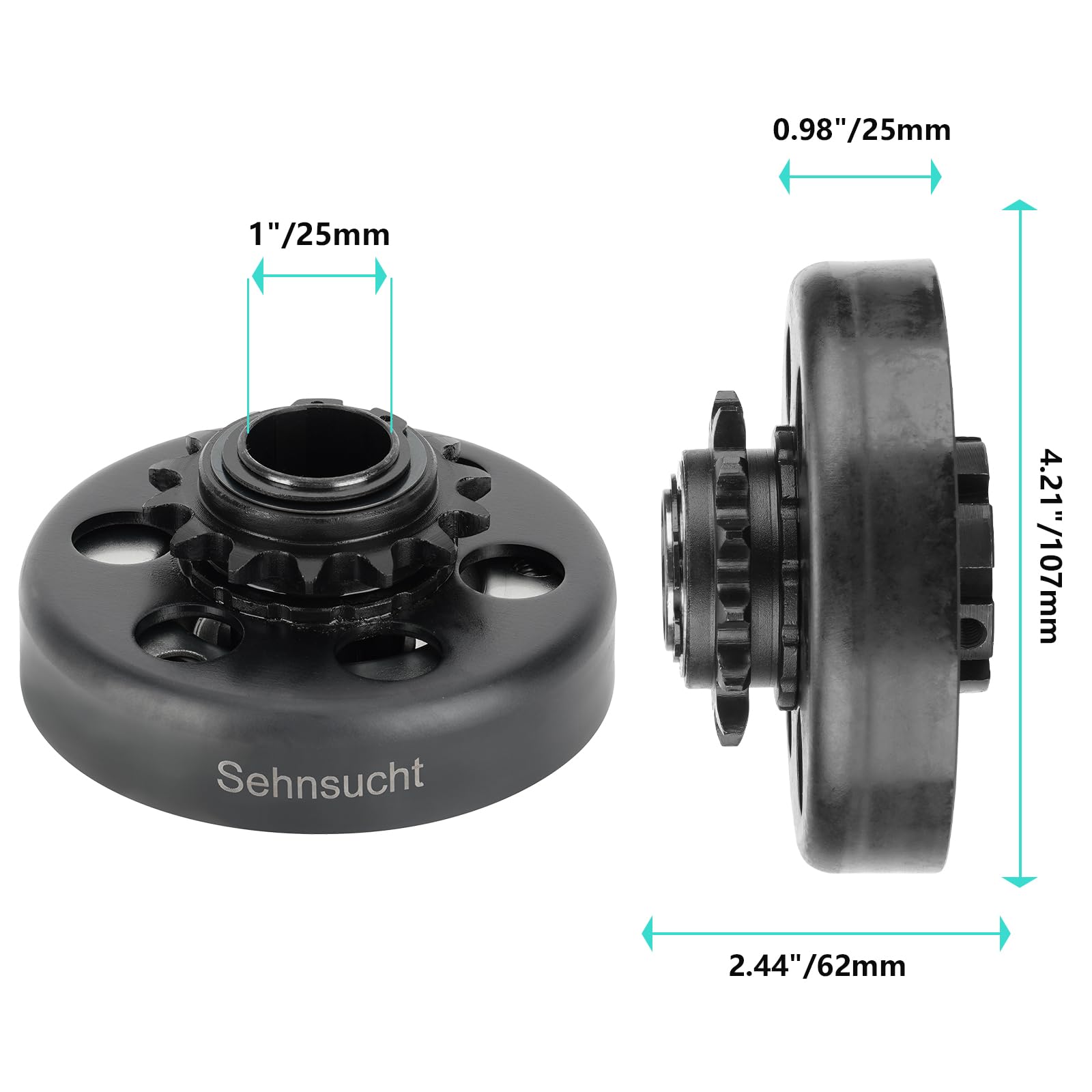 Go Kart Clutch 1'' Bore 14T For #40/41/420 Chain, Centrifugal Clutch Fit For Minibike Mini Motorcycles 2-6.5Hp 212Cc Engines, Up
