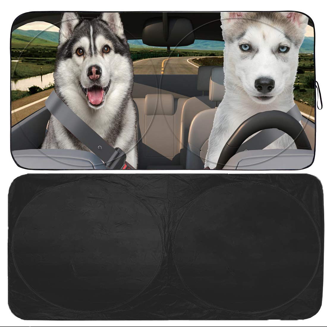 Gven Windshield Sun Shade, Car Sunshade For Front Windshield Funny Sun Visor Protector Blocks Uv Rays Foldable 210T Keep Your Vehicle Cool