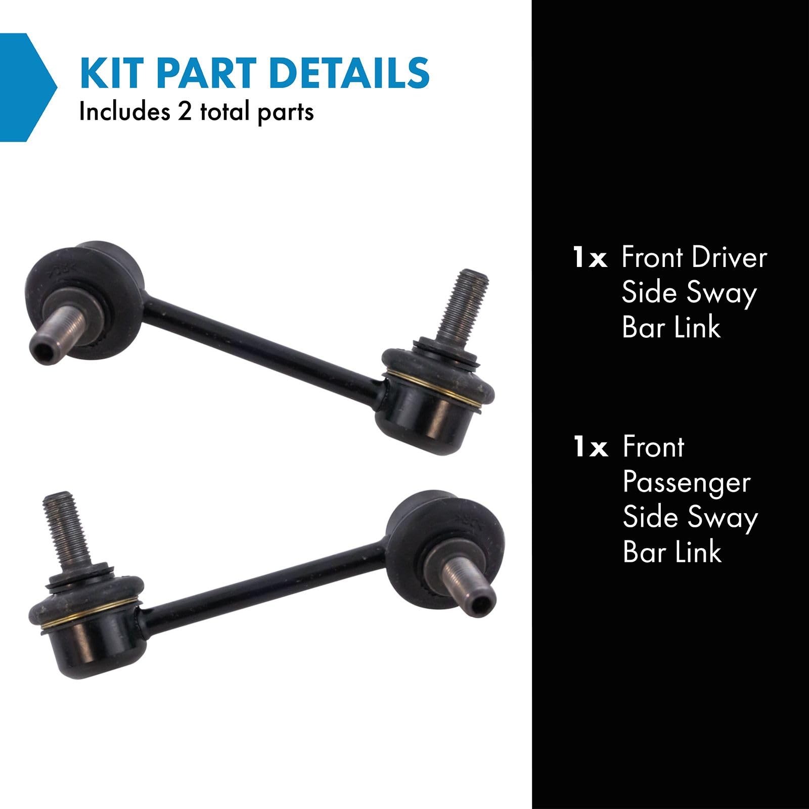Trq Front Sway Bar Stabilizer Link Set Compatible With 1999-2005 Mazda Miata