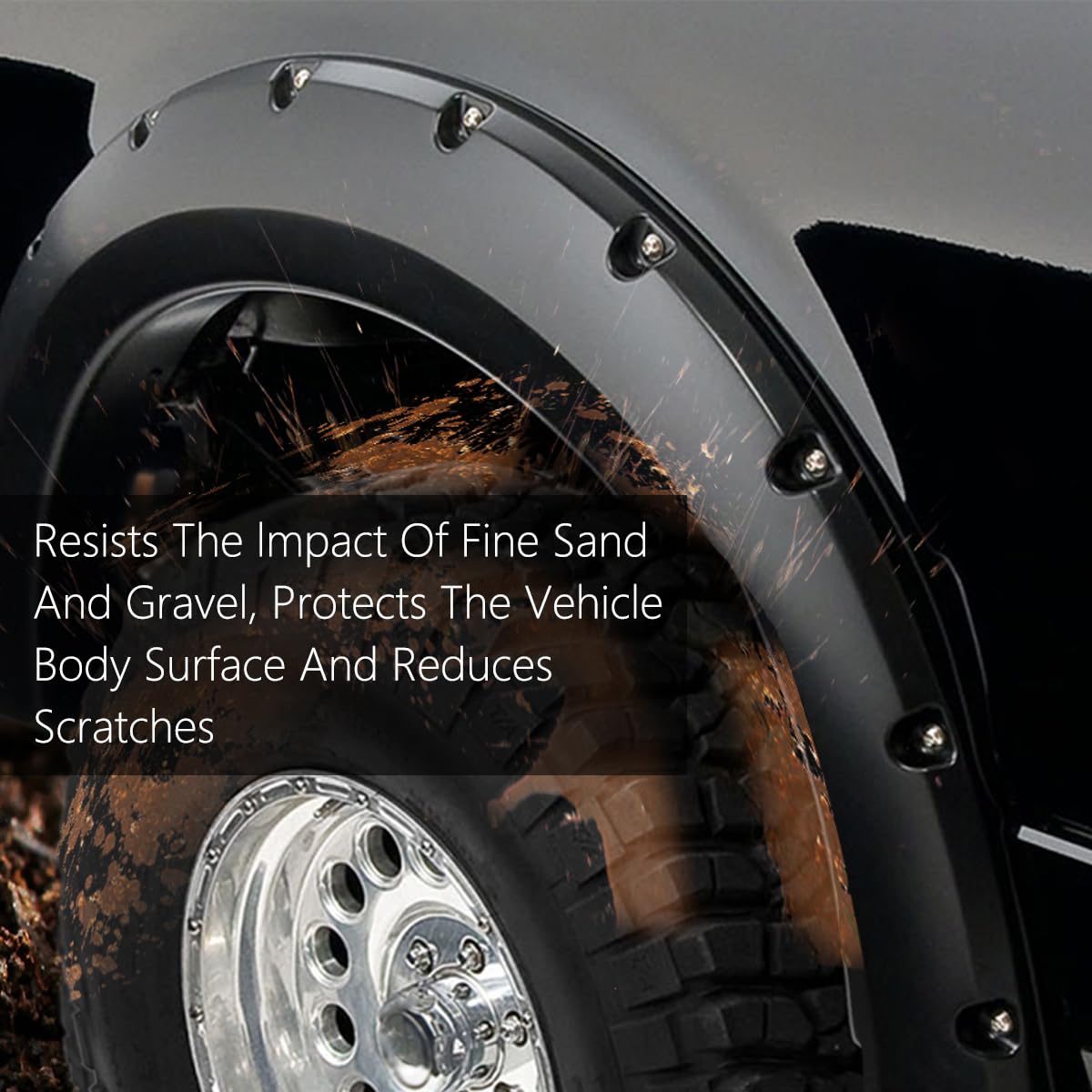 G-PLUS Textured Fender Flares, Fit 2007-2013 Chevy Silverado 1500 Fleetside 69.3'' Short Bed Crew Cab, Fit 07 Silverado New Body
