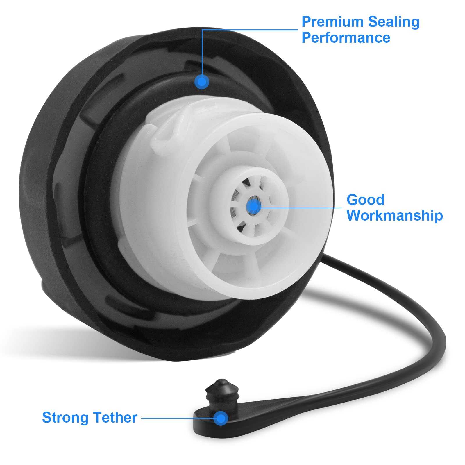 Premium Gas Cap, Fuel Cap By Tenbaba, Gas Cap Replacement For Dodge 2000-2019, Jeep Wrangler Jk 2003-2018, Ram 1500 2500 3500, Fuel Tank Cap Replace# 52100552Ag, 5210 0552Ag, 52030387Ab, 52030387Aa