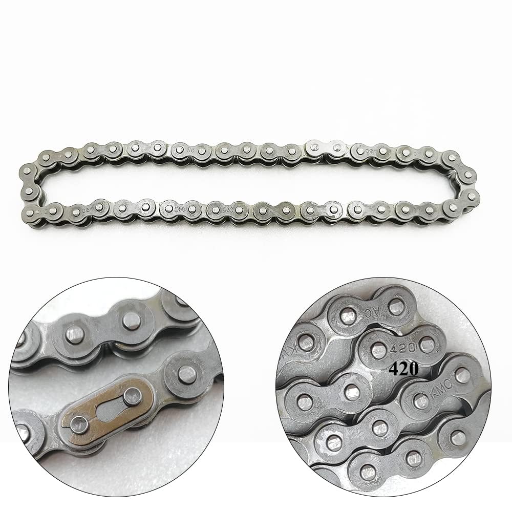 Chikia Heavy Duty Coleman CT200U CT200U-EX Front Chain Jackshaft 420 Chain 42 Links for CT200U CT200U-EX Mini Bike Drive Chain M