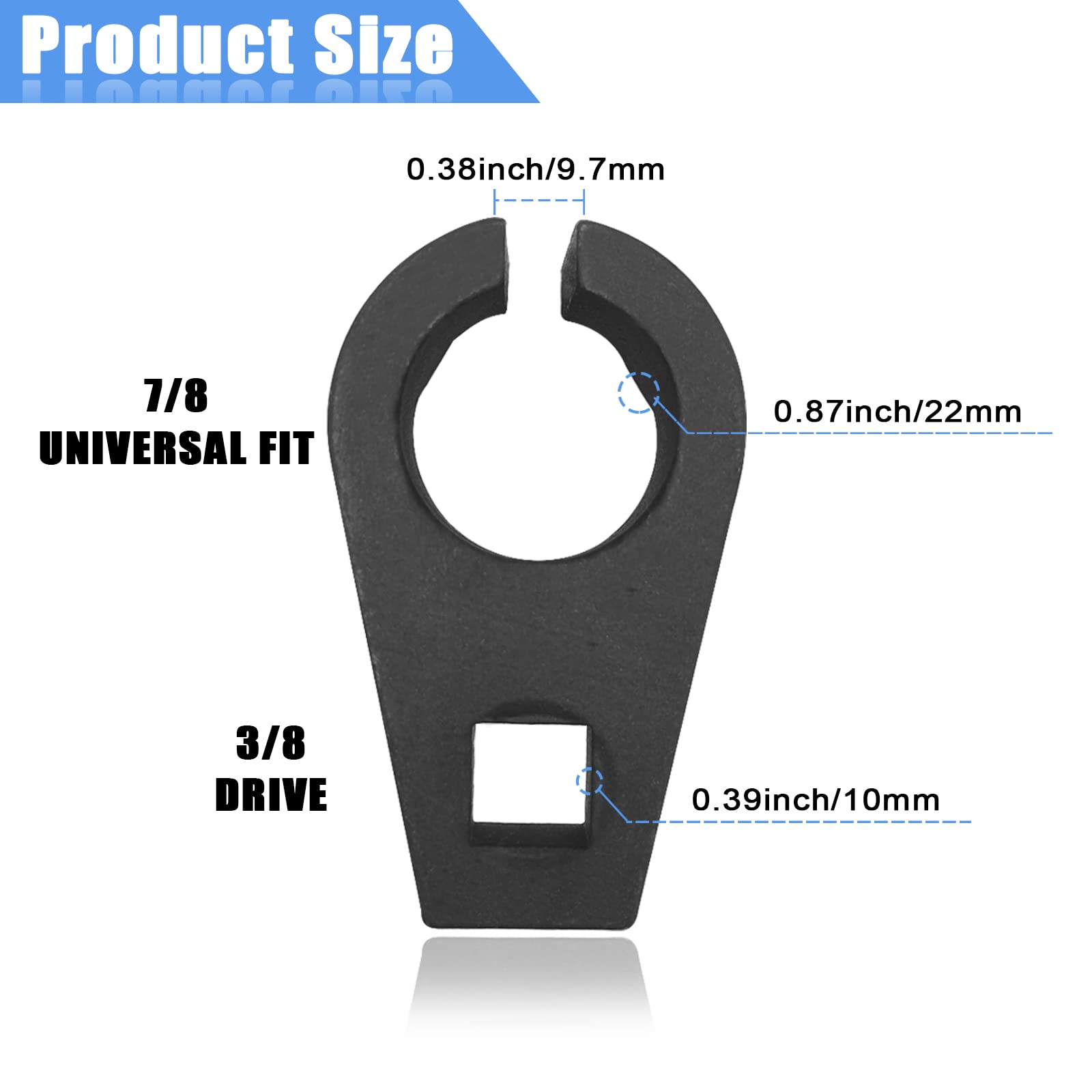 Offset Oxygen Sensor Socket, 3/8-Inch Drive, 7/8-Inch (22Mm), Wire Gate Accesses Sensor From Side, Preventing Damage To Wires, U