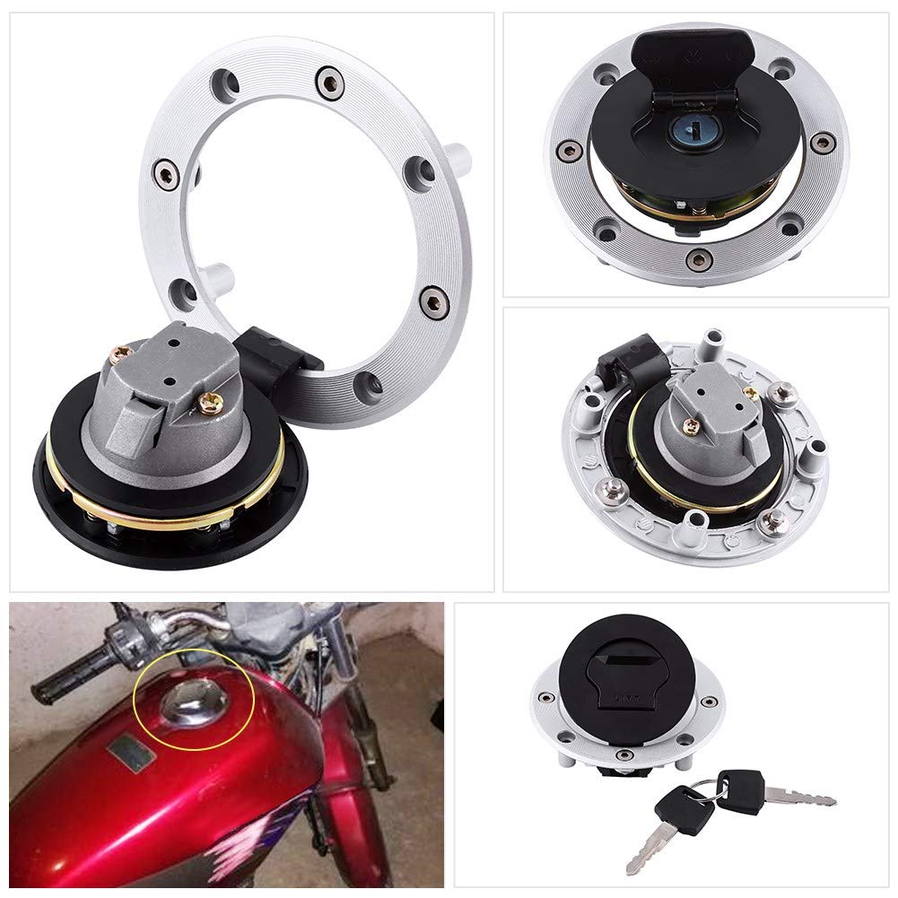 Aluminum Gas Fuel Tank Cap Cover, Gas Fuel Tank Cap Lock With Key Motorcycle Accessories For Suzuki Gsxr600 1997-2003/Gsxr 750 1996-2003/Gsxr1000 2001-2002