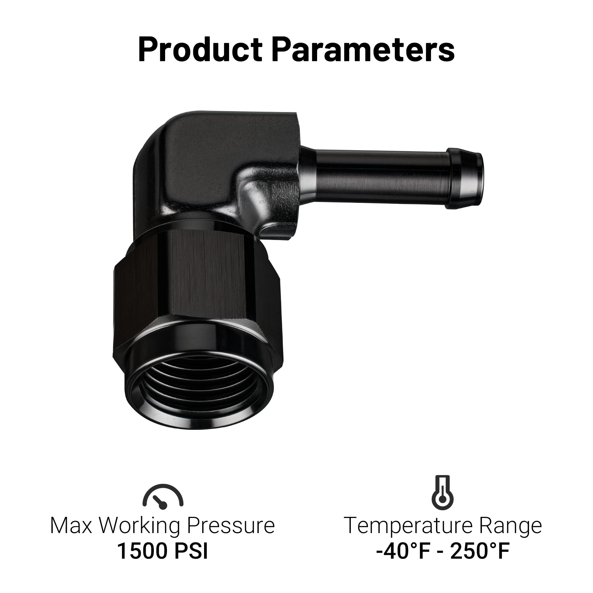 EVIL ENERGY 6AN Female to 1/4'' Barb Hose Fitting 90 Degree Swivel 2PCS
