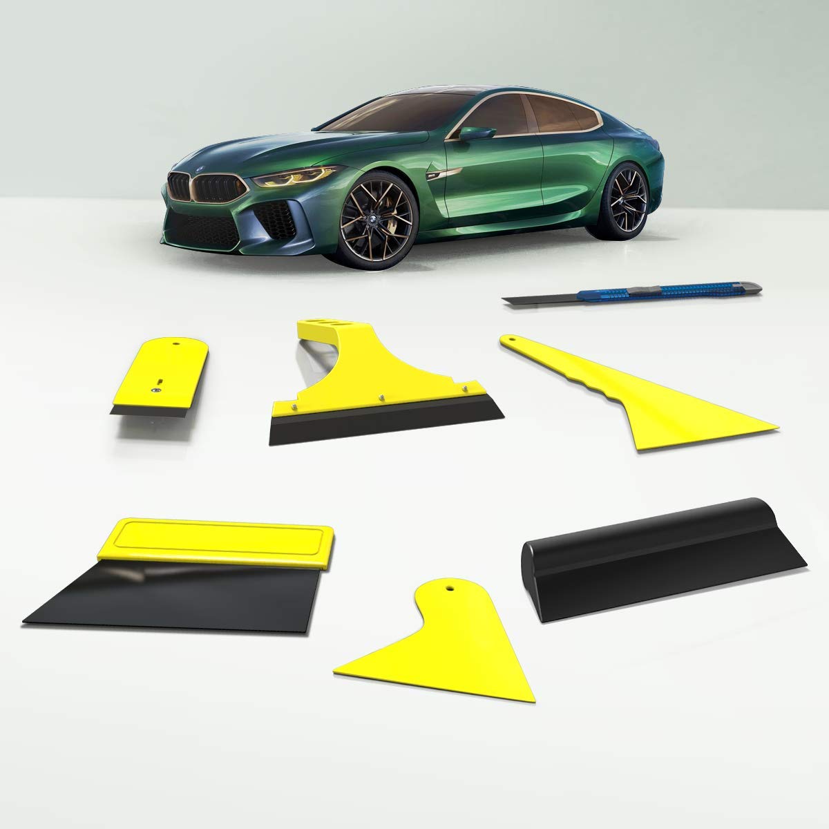 Kafeek 7Pcs Car Glass Protective Film Installing Tool,Car Window Tint Installation Kit