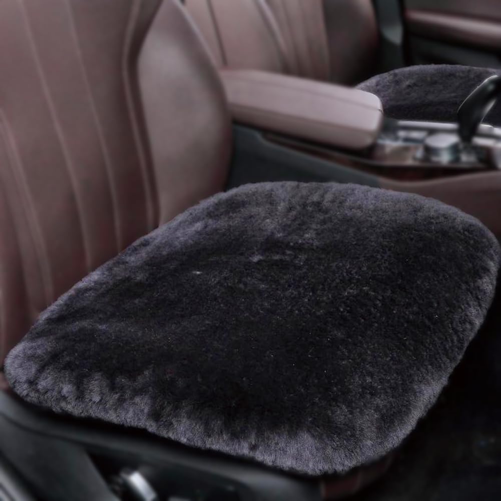 Ogland 20Inchs Fluffy Genuine Australia Warm Sheepskin Car Seat Cover For Auto Interior Accessories With Soft Fuzzy Wool Fur Non