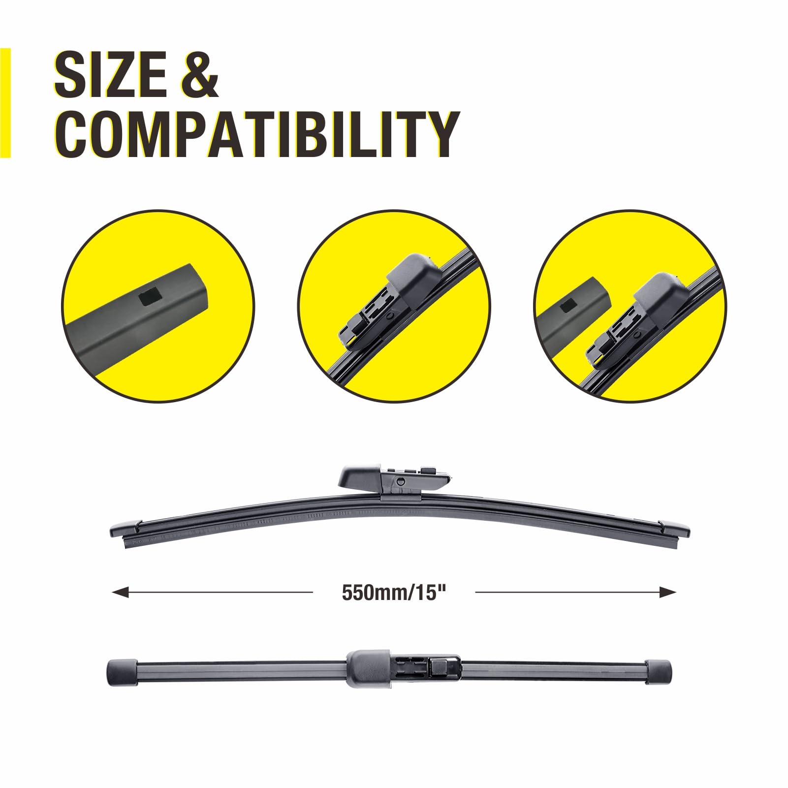 3 Wipers 25''/22''/15'' Replacement For Vw Volkswagen Tiguan 2022 2021 2020 2019 2018 (Set Of 3), 25 Inch+22 Inch Windshield Wip