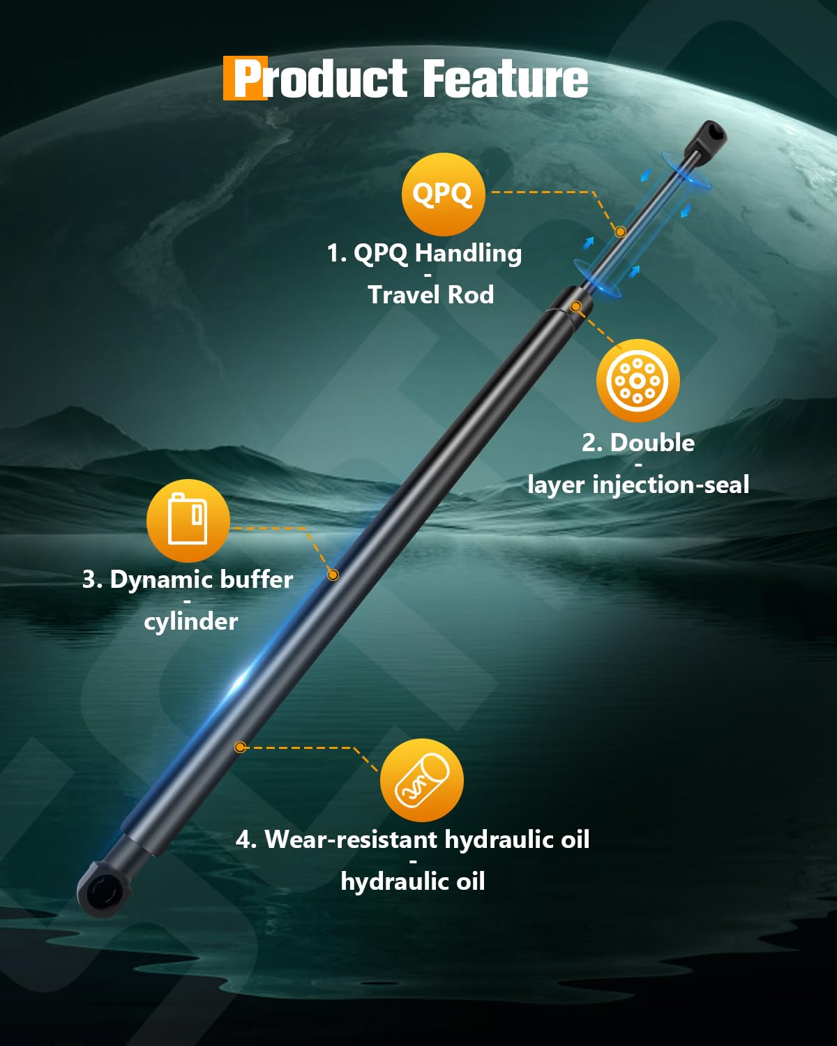 Scitoo 6678 19.68Inch Lift Supports Fit For Jeep Wrangler 2011-2017 Rear Left And Right Window Glass Shock Struts 2Pcs