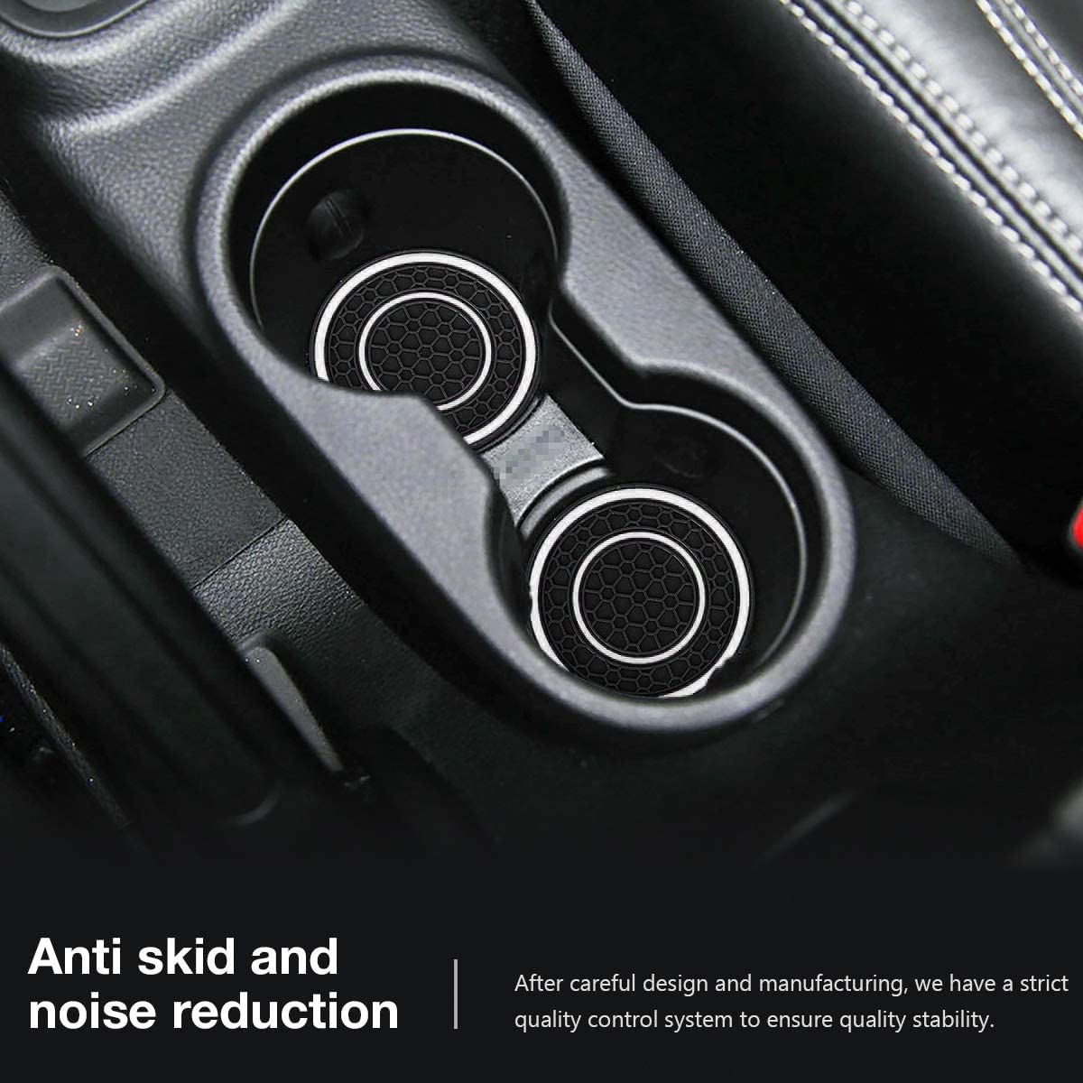 Auprite Car Cup Holder Coasters, 2 Pack Universal Auto Anti Slip Cup Holder Insert Coaster, Car Interior Accessories (White)