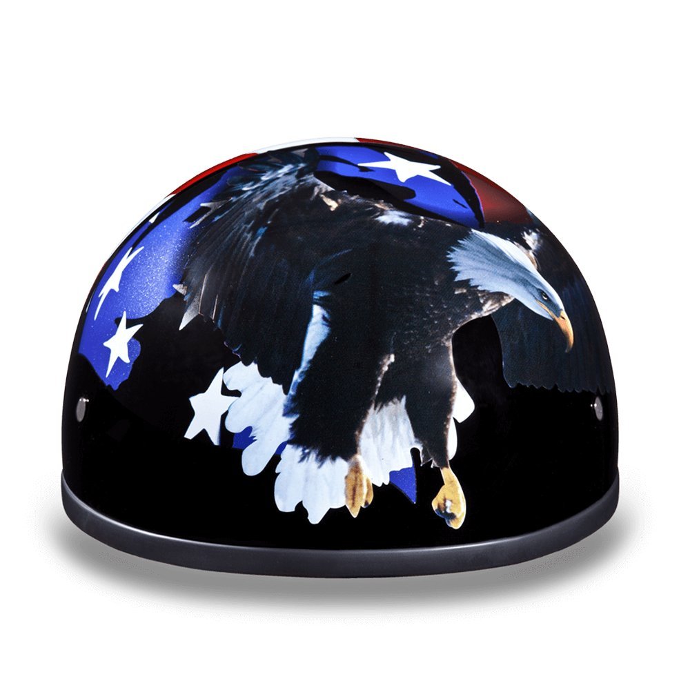 Daytona Helmets Motorcycle Half Helmet Skull Cap- Freedom 100% Dot Approved