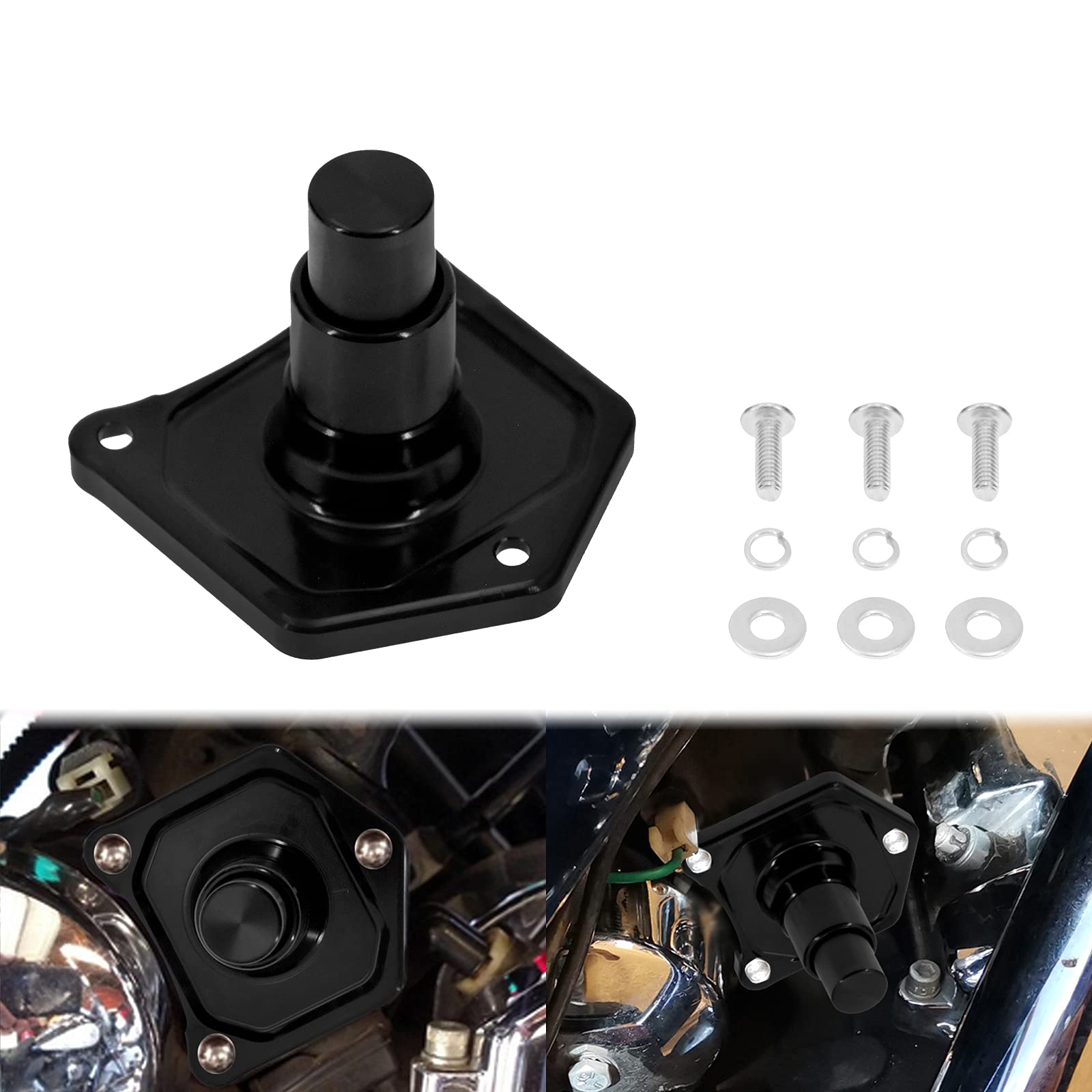 Hdbubalus Solenoid Cover Push Button Starter Black Fit For Harley Dyna Street Bob Fat Bob Touring Electra Glide 1991-2017
