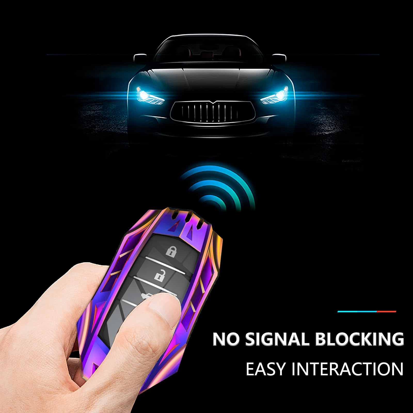 Ocezbiis For Toyota Key Fob Cover,Keychain,Zinc Alloy Protection Car Key Shell Case Compatible With Toyota Smart Remote Keyless