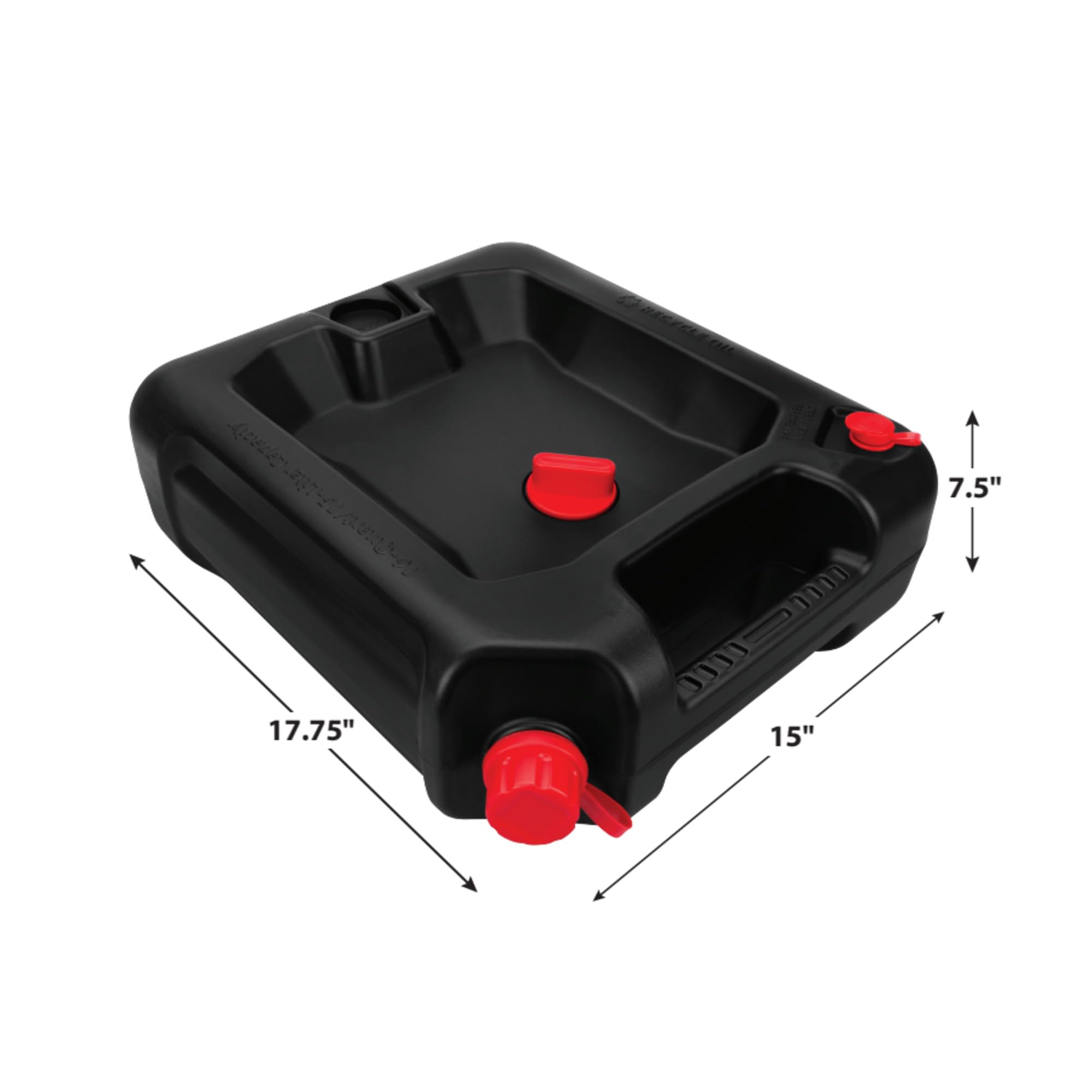 Performance Tool W4077 16-Quart Oil Drain Container, Deep Drain Well, Integrated Handle, Sealing Rubber Gaskets, Black