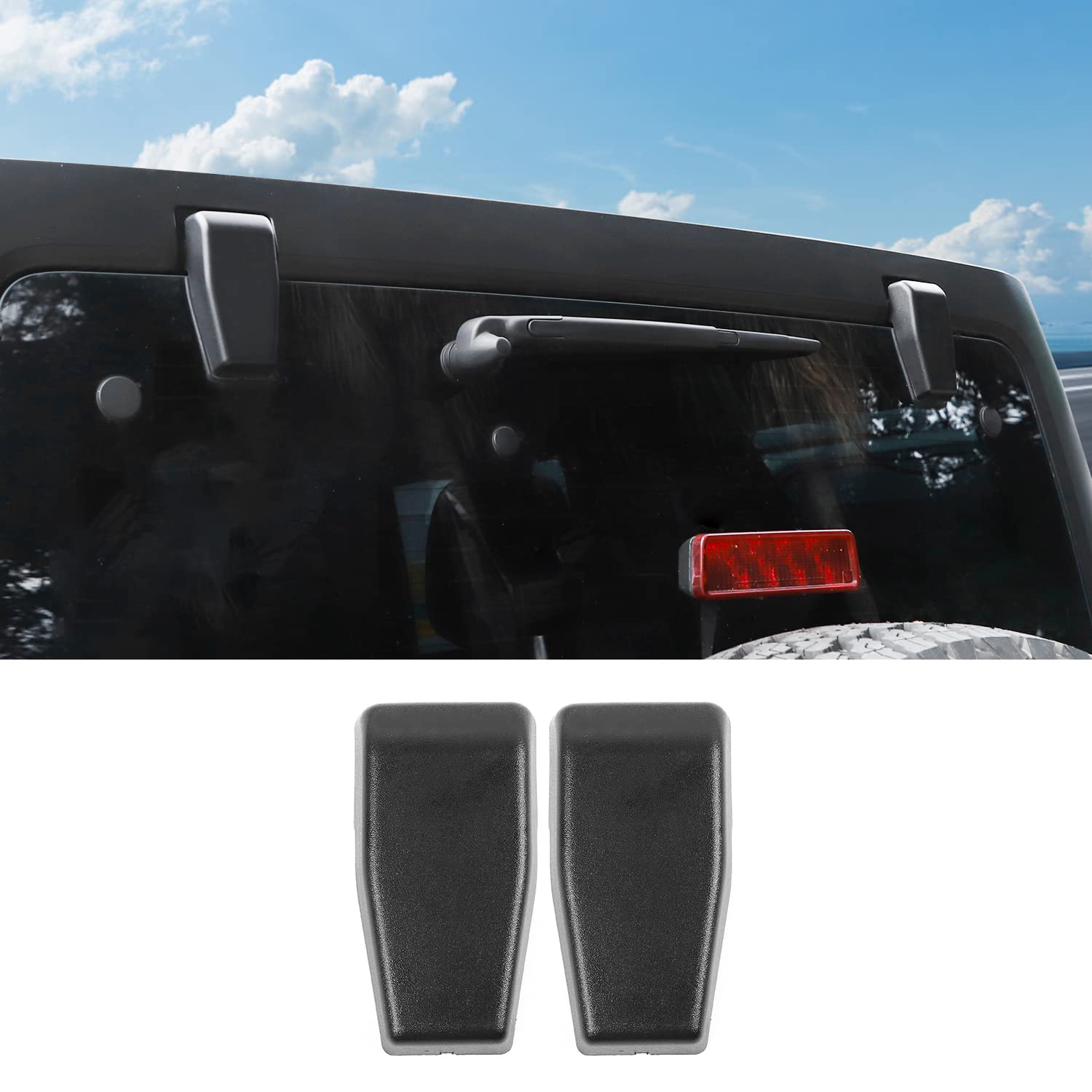 Hoolcar Rear Window Hinge Cover Liftgate Glass Hinge Cover For 2007-2017 Jeep Wrangler Jk Jku Hardtop, Black