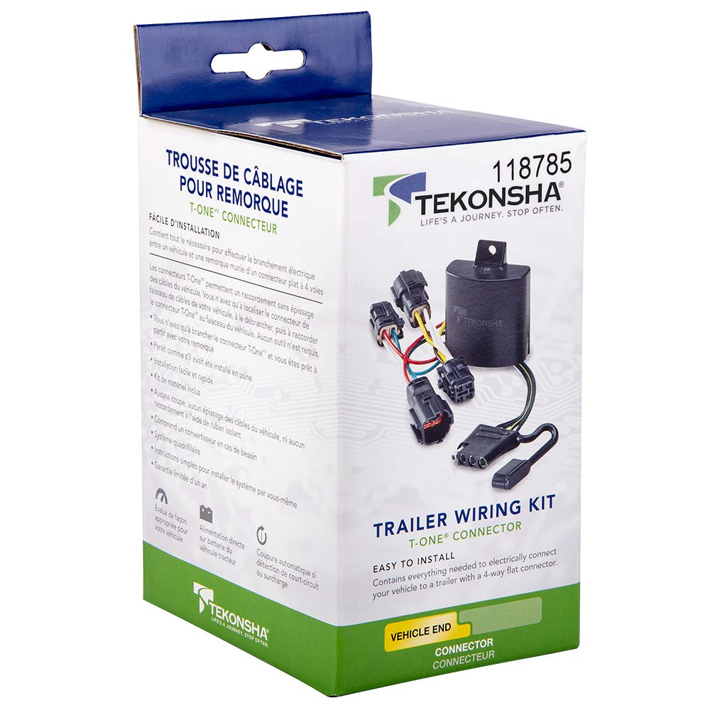 Tekonsha 118785 T-One Connector Assembly With Upgraded Circuit Protected Modulite Hd Module , Black