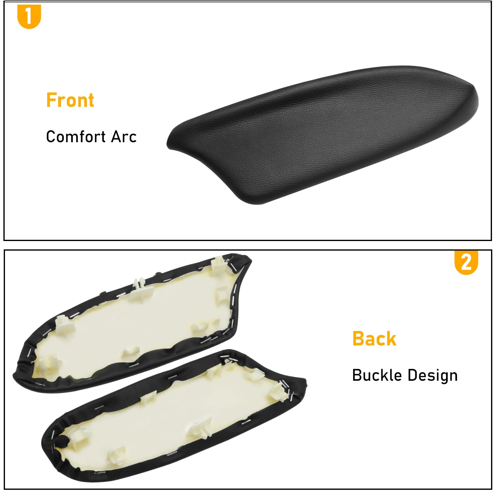 Apeser Compatible With Honda Accord Rear Door Panels Armrest Lid 2008-2012,2 Pcs Pu Leather Door Armrest Lid Cover For Accord Ex